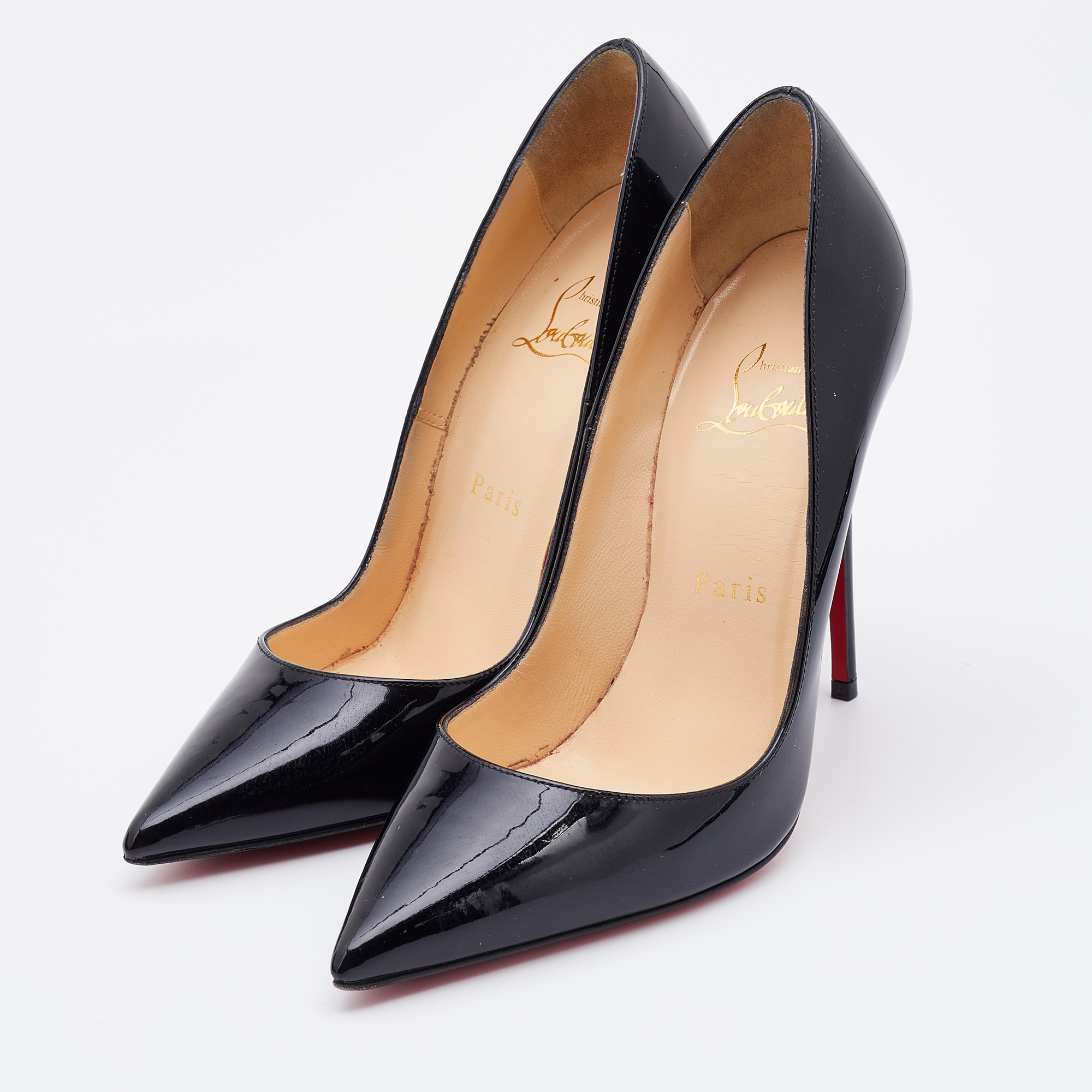 

Christian Louboutin Black Patent Leather So Kate Pumps Size