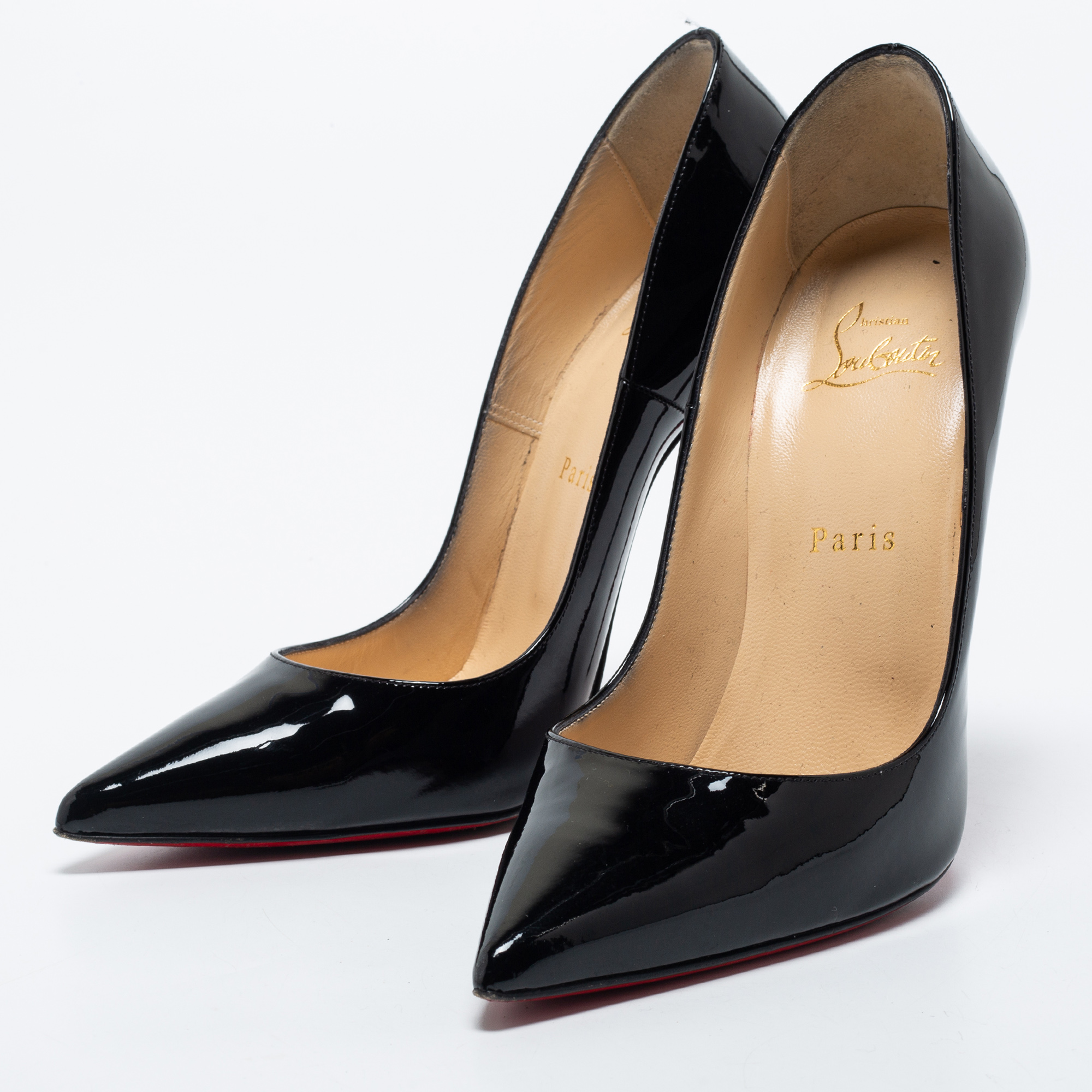 

Christian Louboutin Black Patent Leather So Kate Pumps Size