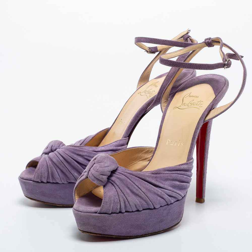 

Christian Louboutin Lilac Knotted Suede Greissimo Pumps Size, Purple