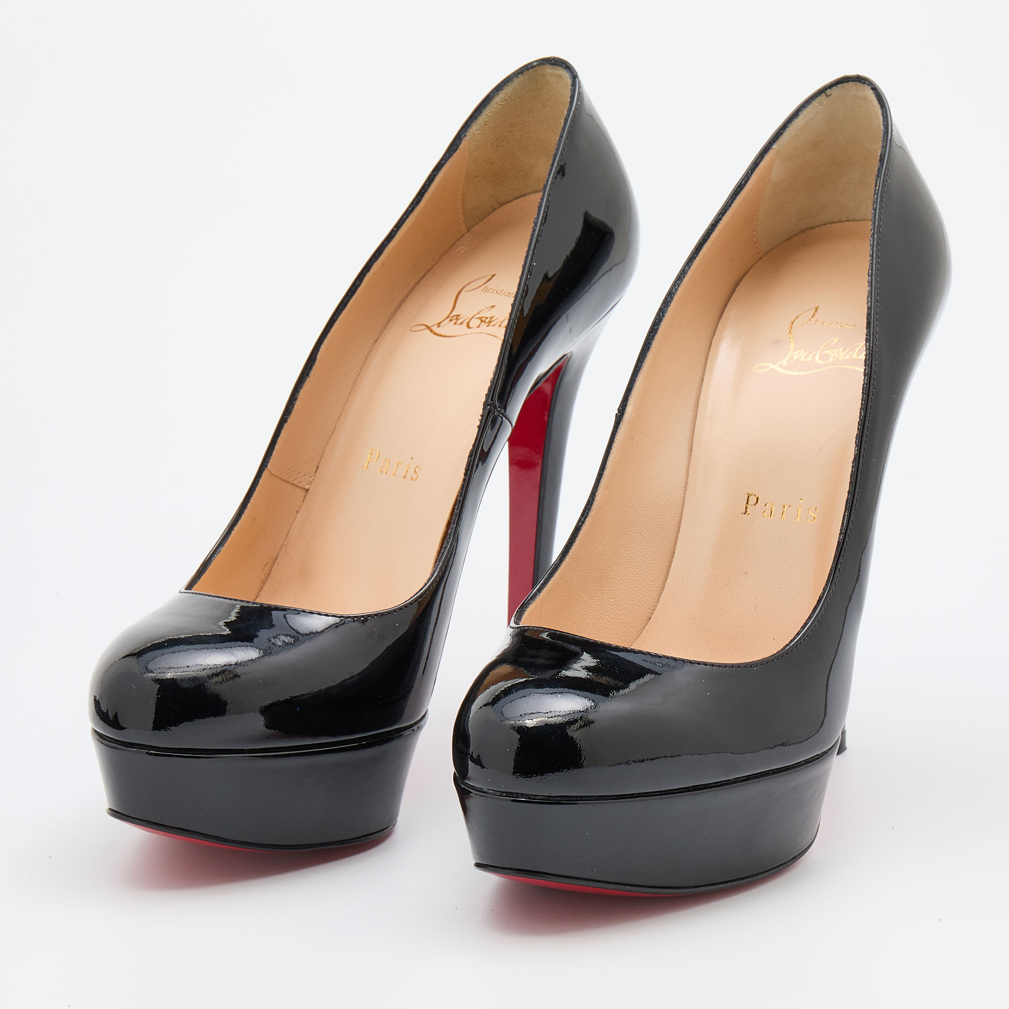 

Christian Louboutin Black Patent Leather Bianca Platform Pumps Size