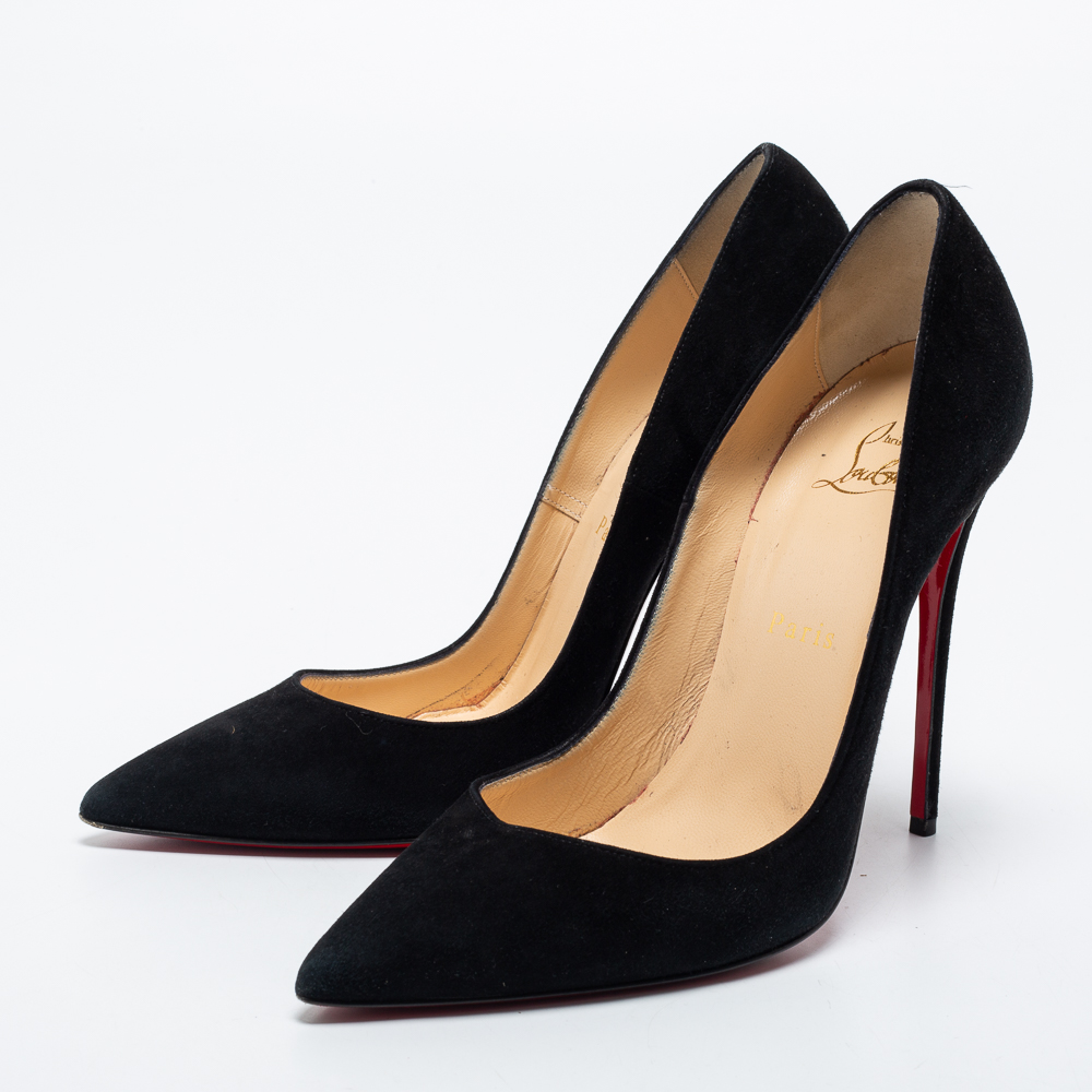 

Christian Louboutin Black Suede So Kate Pumps Size