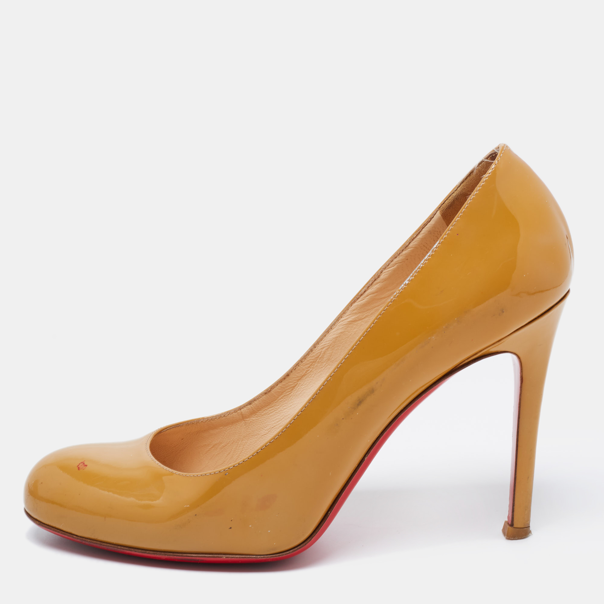 

Christian Louboutin Mustard Patent Leather Simple Pumps Size, Yellow