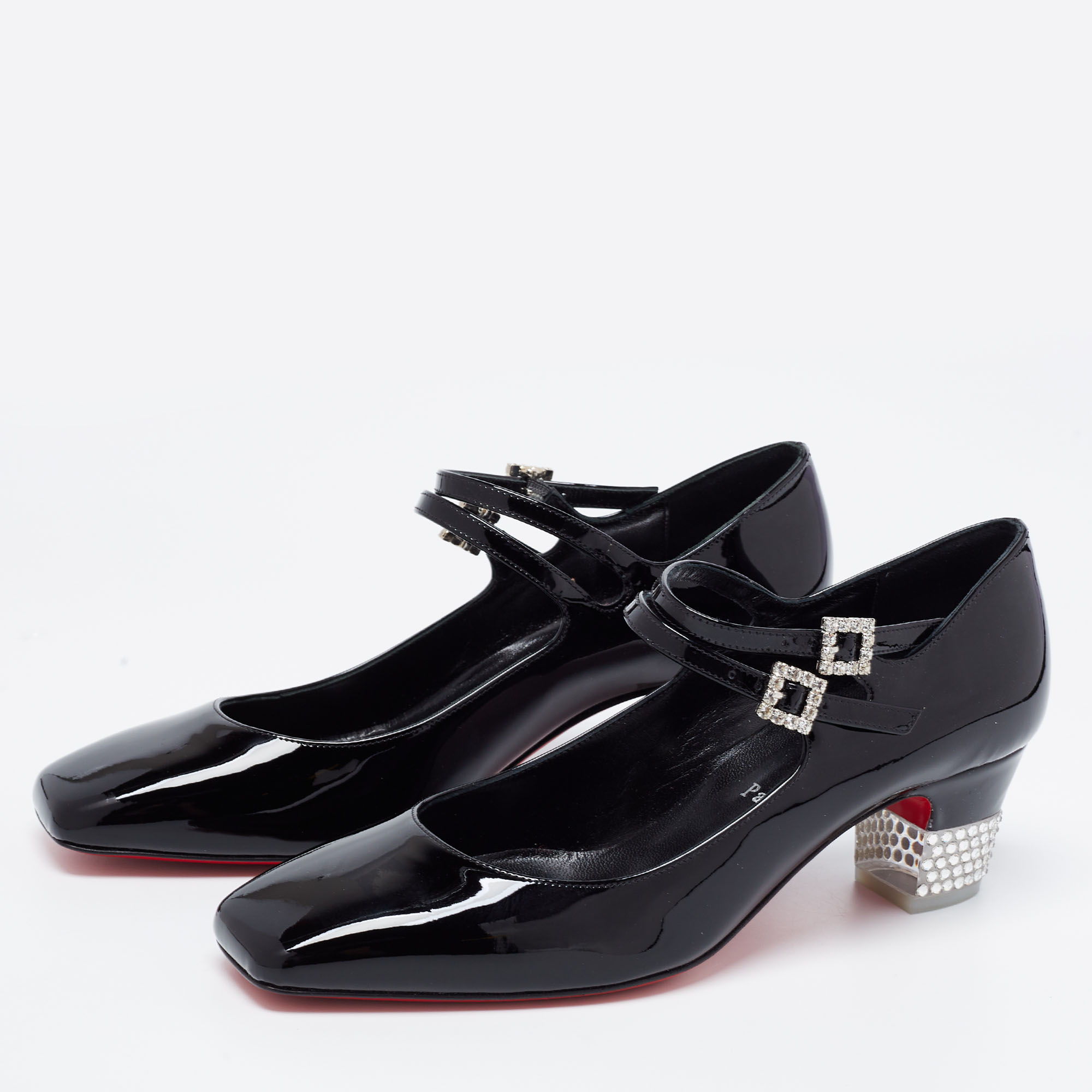 

Christian Louboutin Black Patent Leather Aquajane Pumps Size