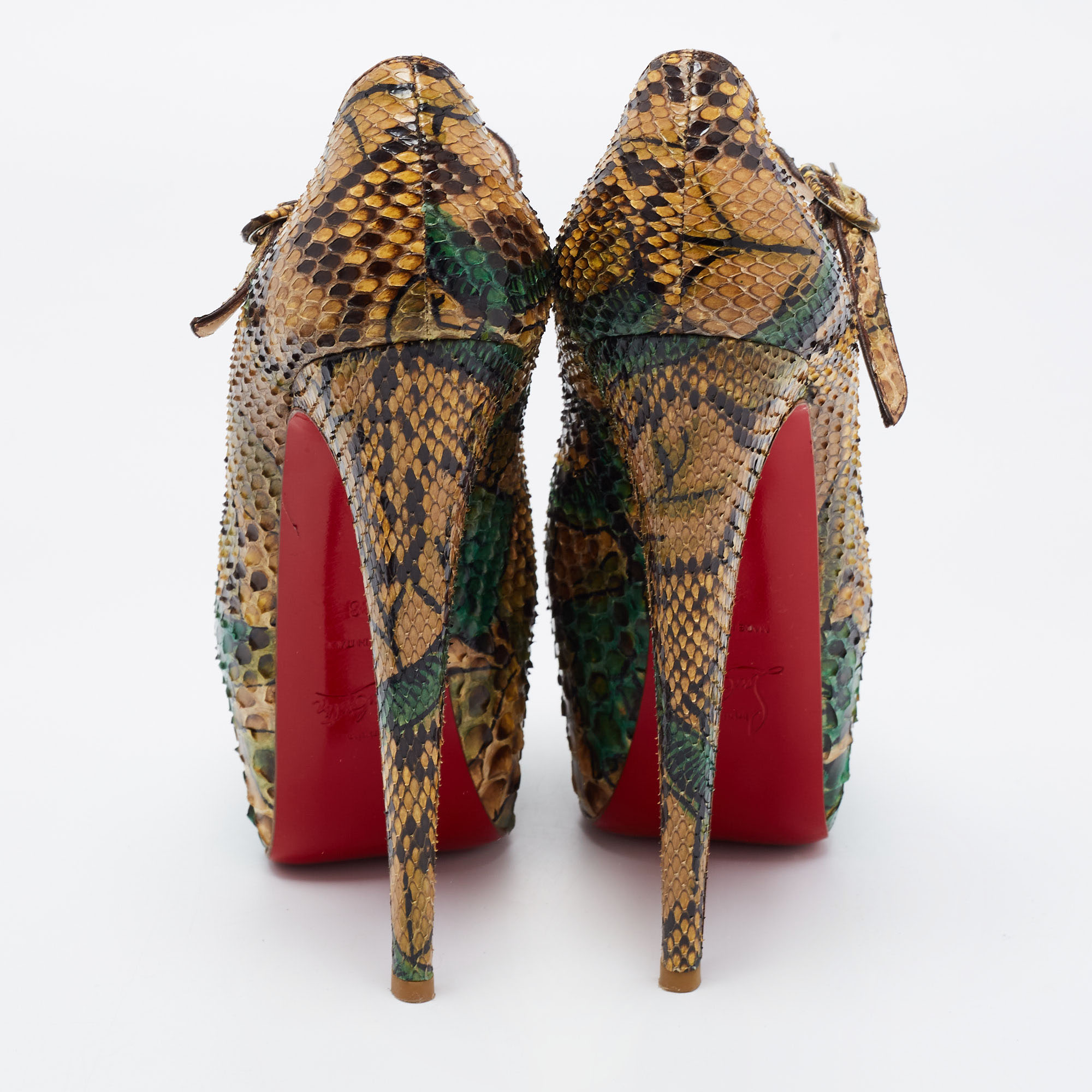 Christian Louboutin Multicolor Python Leather Lady Highness Pumps Size 38 