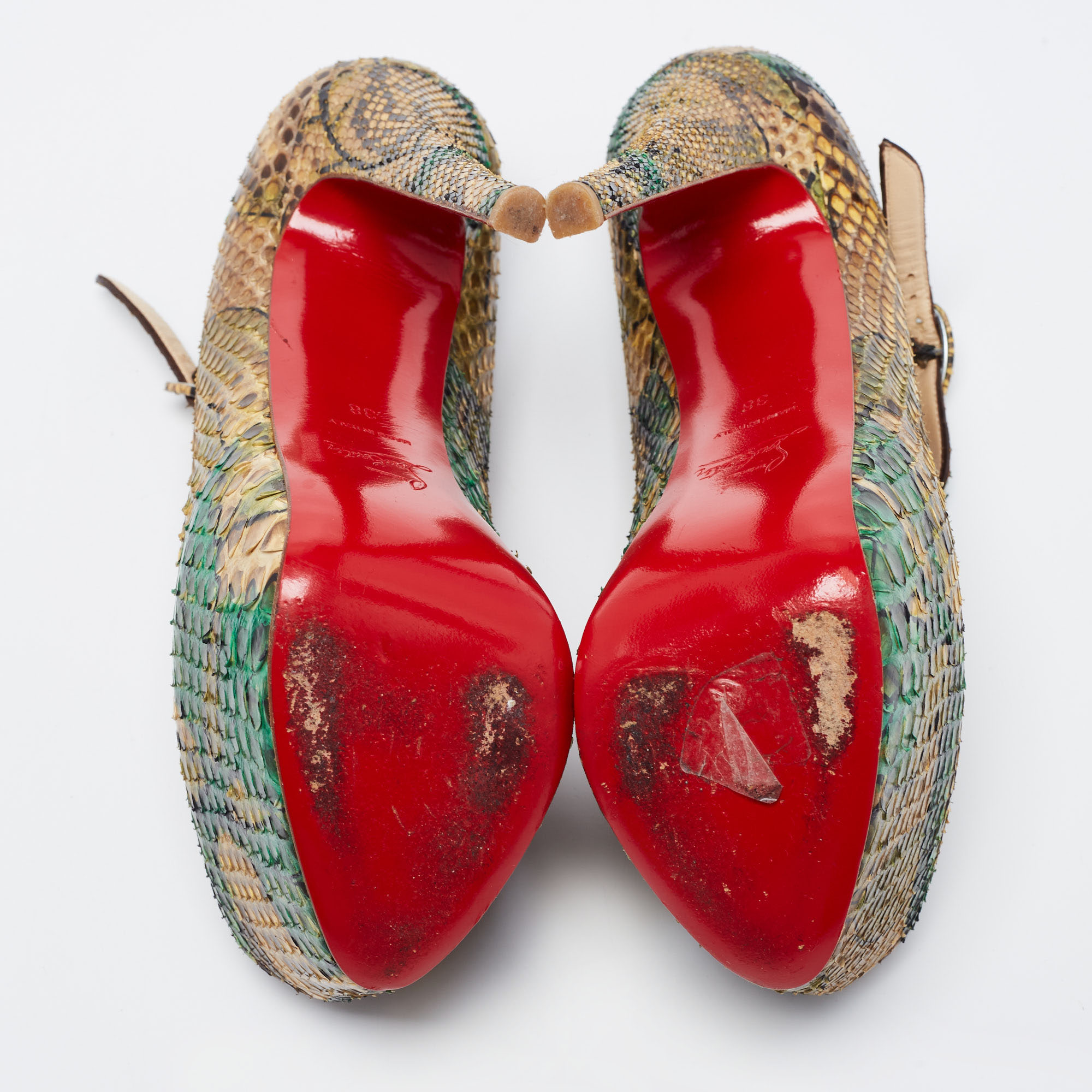 Christian Louboutin Multicolor Python Leather Lady Highness Pumps Size 38 