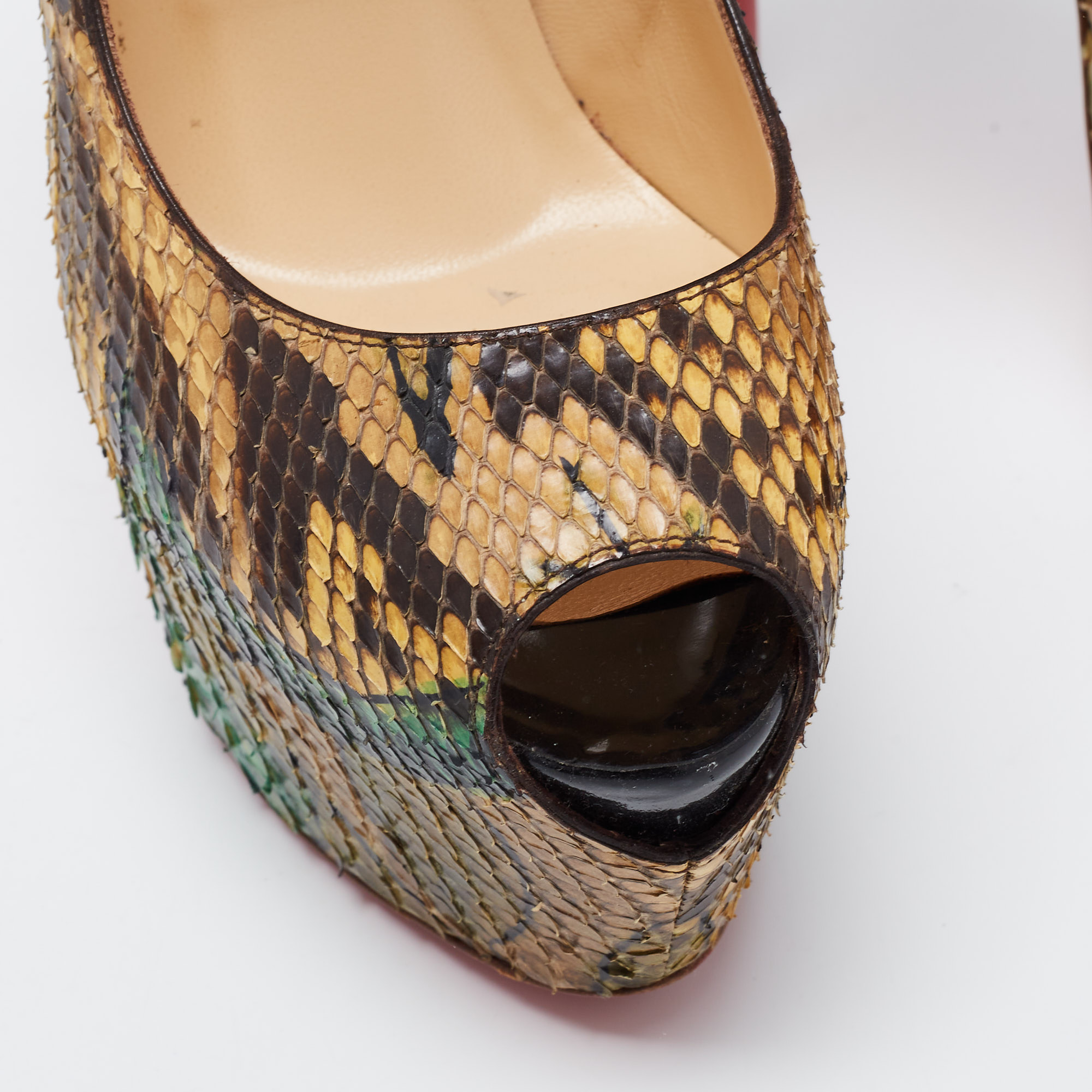 Christian Louboutin Multicolor Python Leather Lady Highness Pumps Size 38 