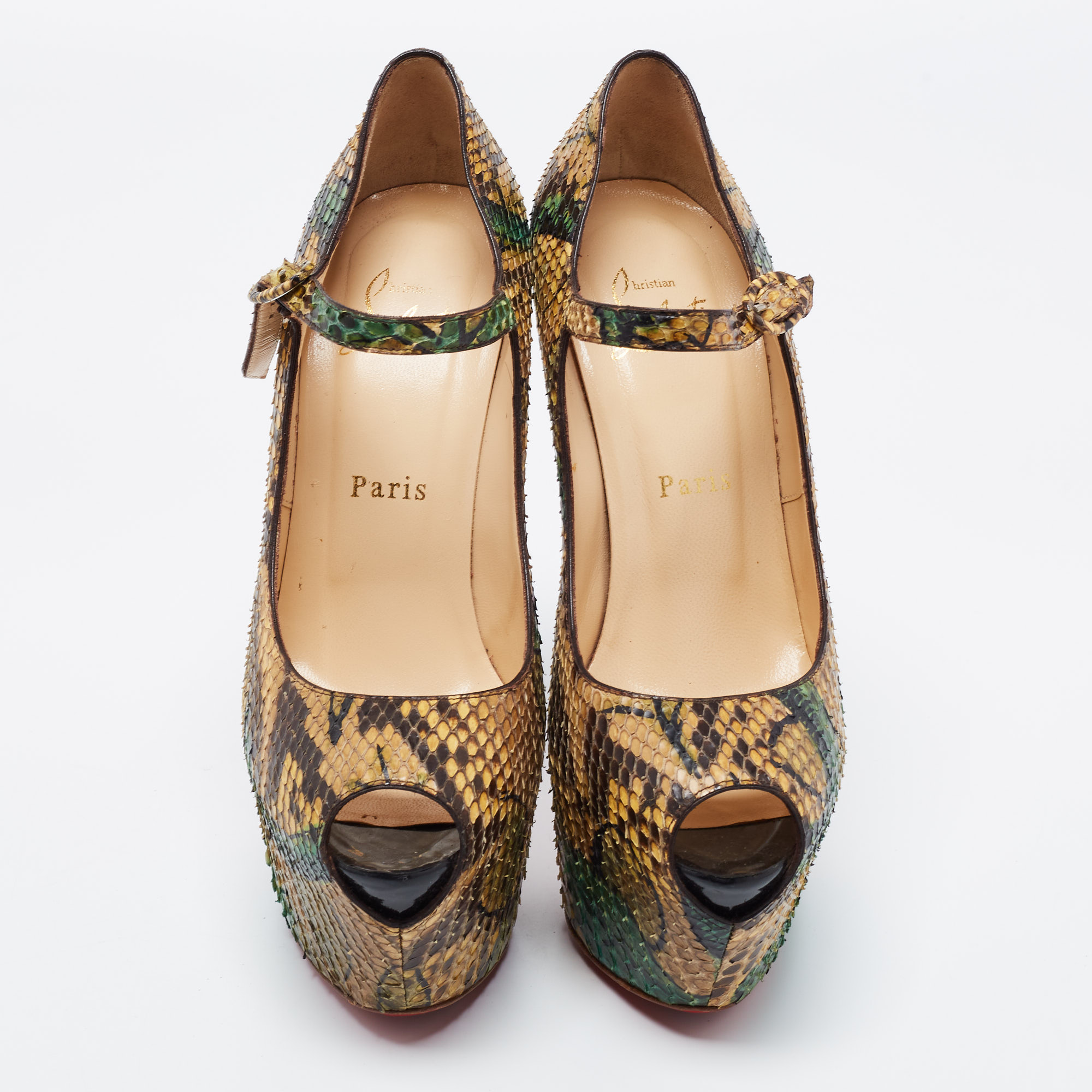 Christian Louboutin Multicolor Python Leather Lady Highness Pumps Size 38 