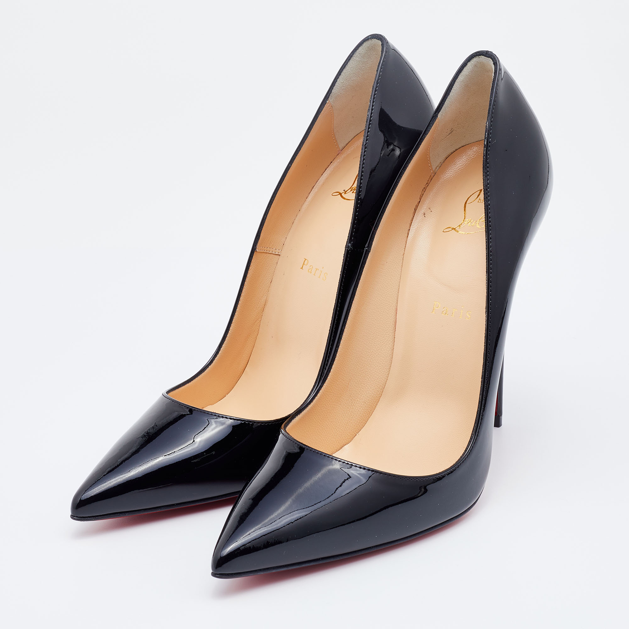 

Christian Louboutin Black Patent Leather So Kate Pumps Size