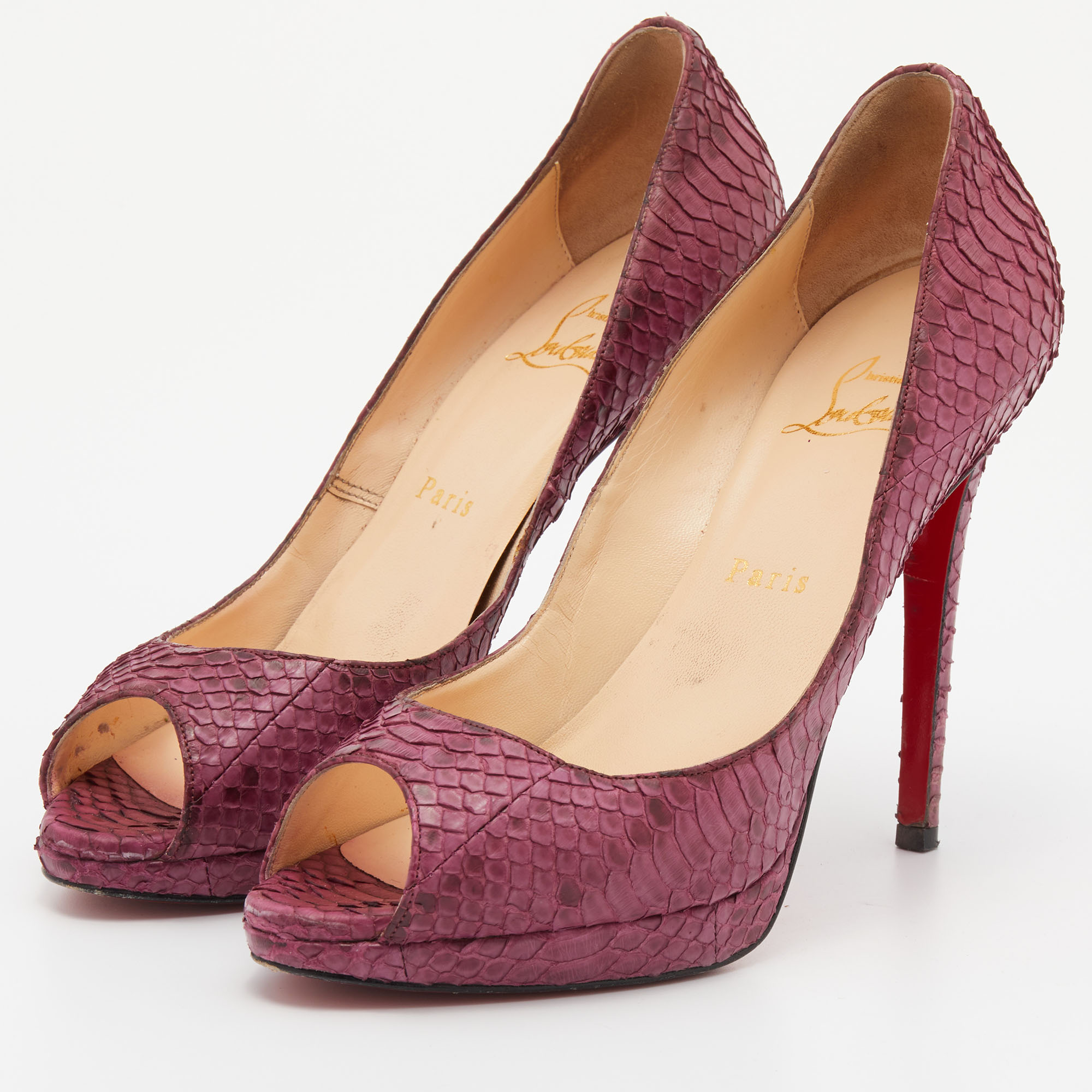 

Christian Louboutin Pink Python Yolanda Pumps Size