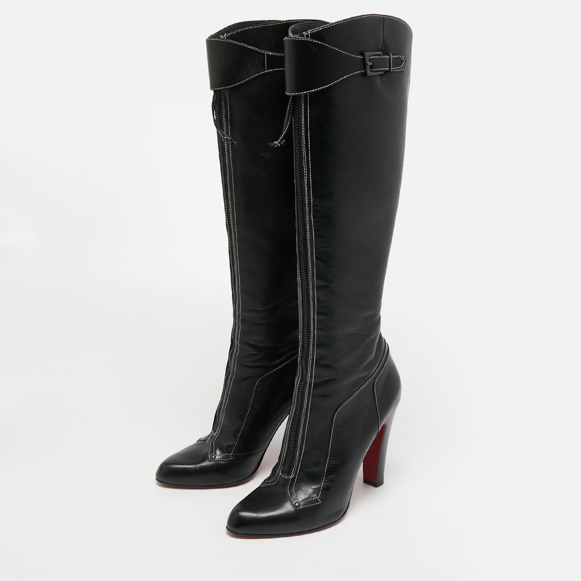 

Christian Louboutin Black Leather Knee Length Boots Size