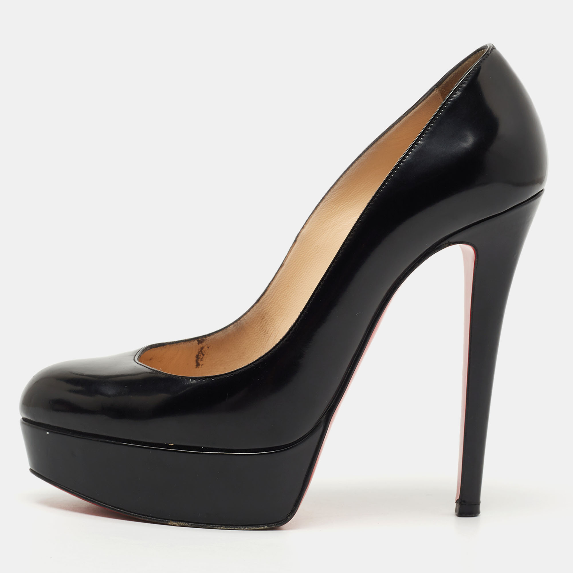 Pre-owned Christian Louboutin Black Leather Bianca Pumps Size 36