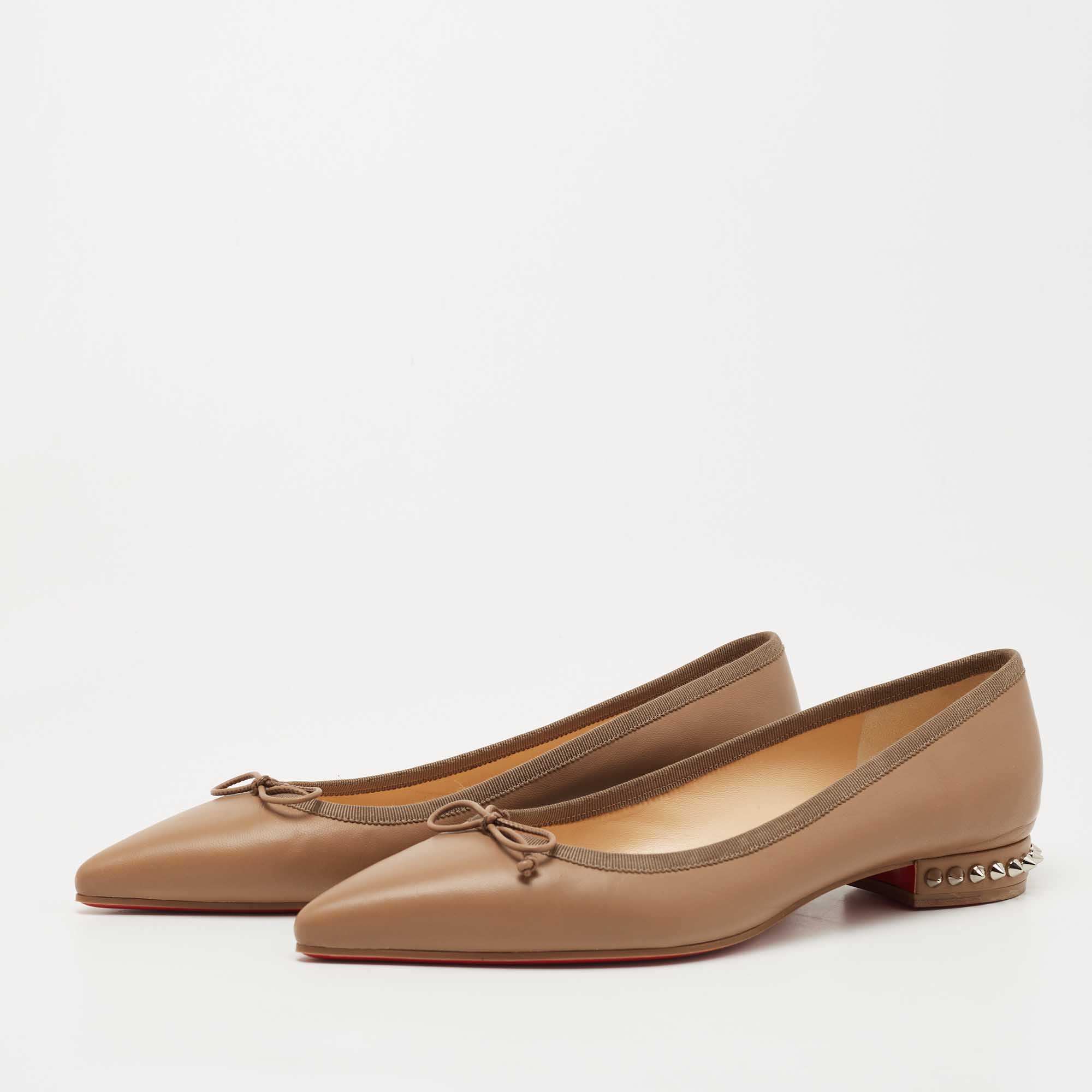 

Christian Louboutin Brown Leather Solasofia Ballet Flats Size