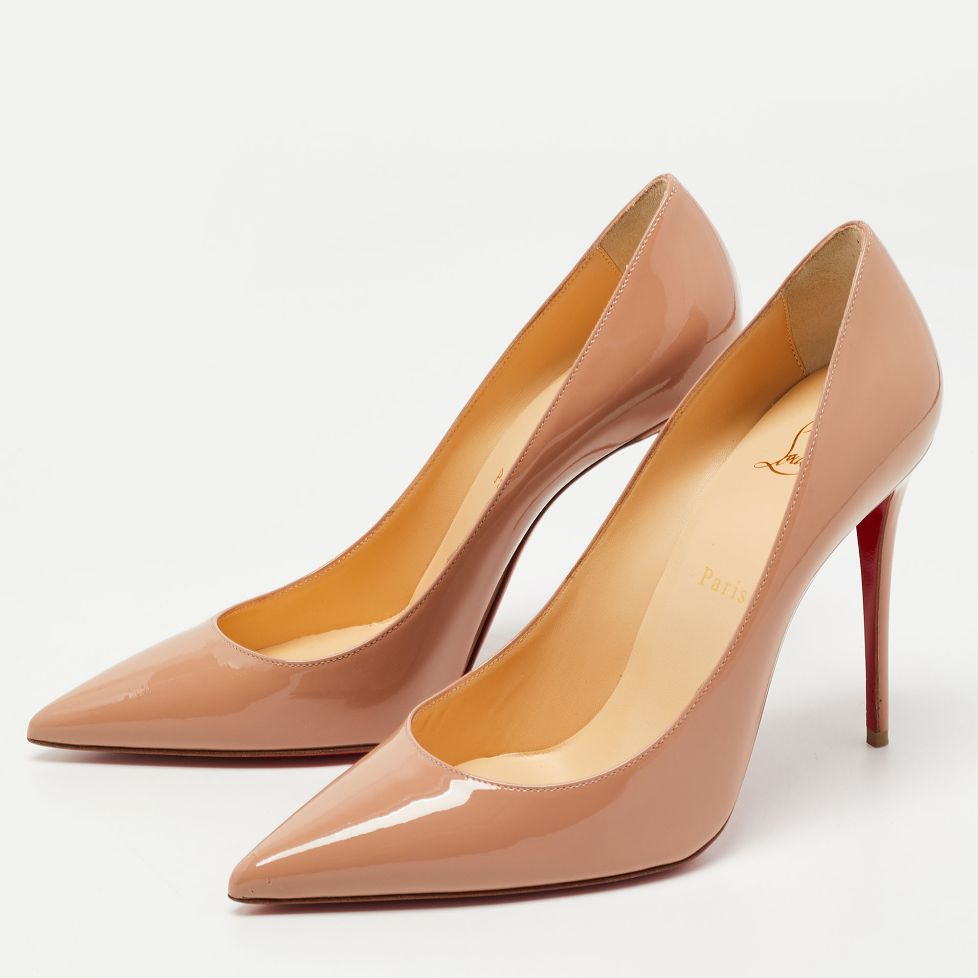

Christian Louboutin Beige Patent Kate Pumps Size