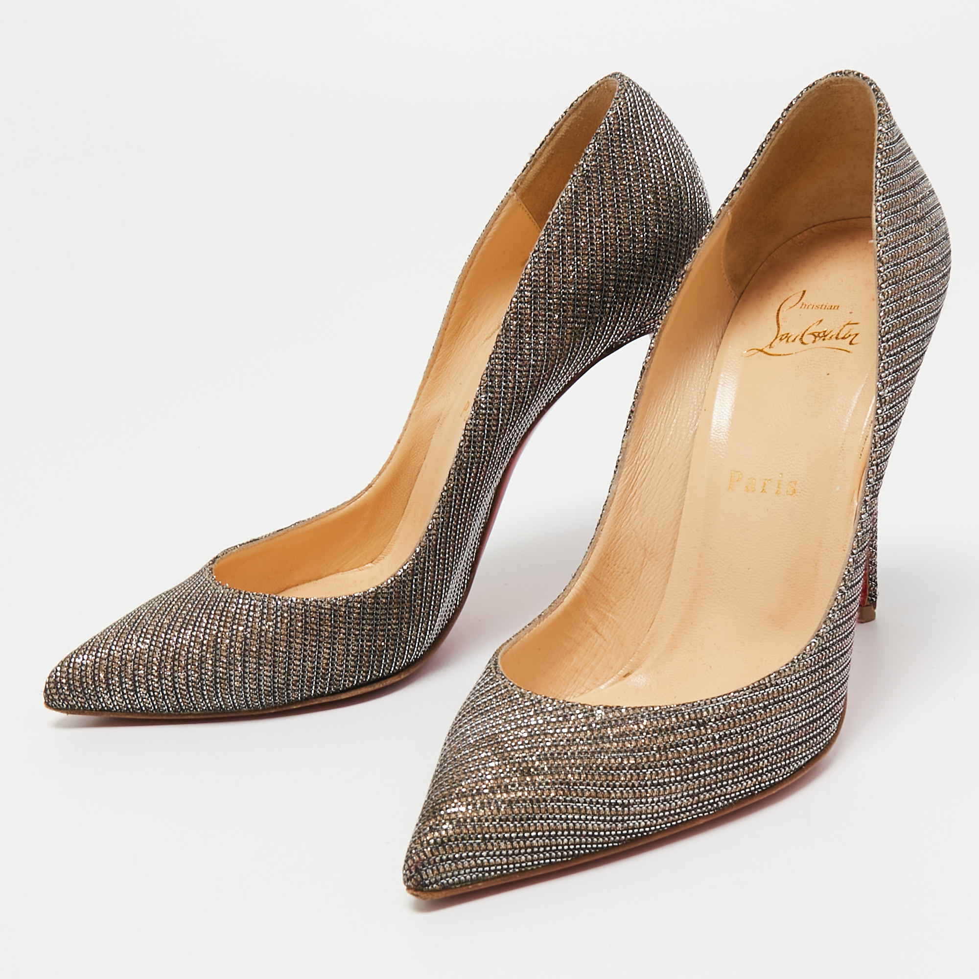 

Christian Louboutin Gold Glitter So Kate Pumps Size