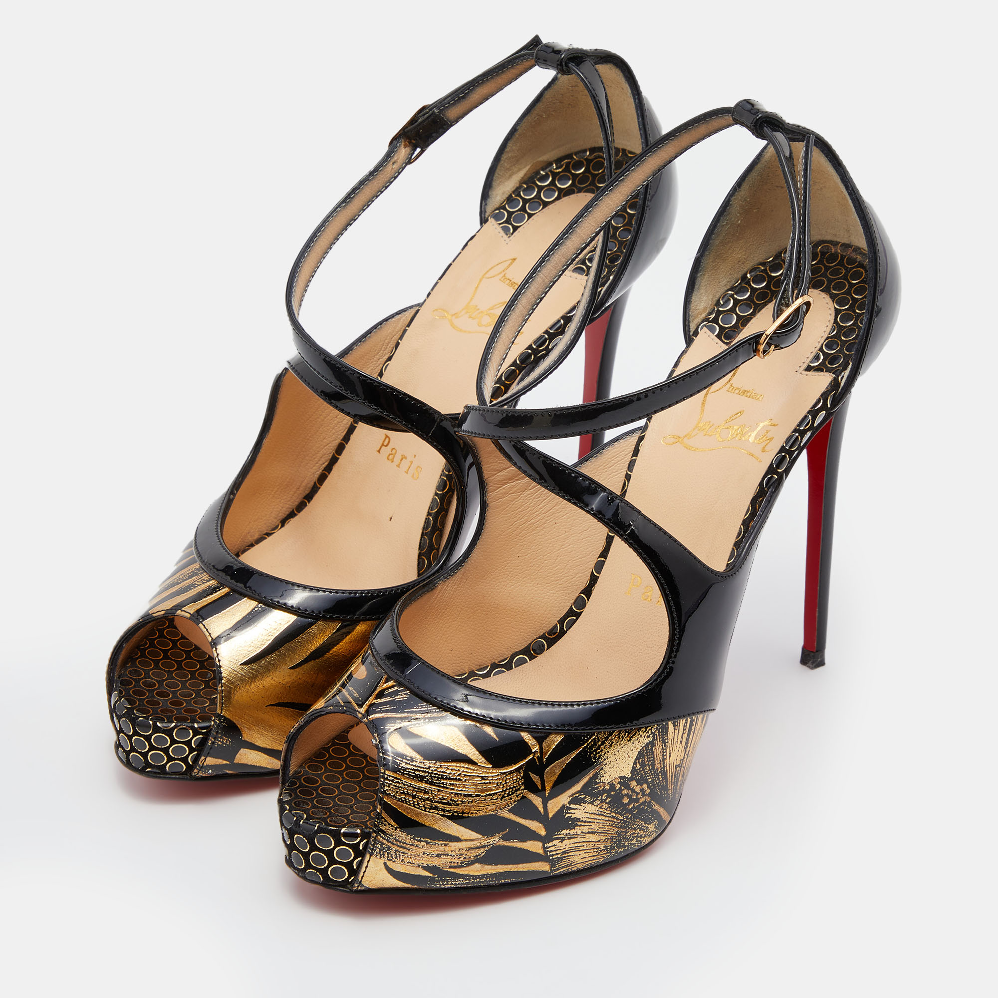 Christian louboutin hot sale black gold