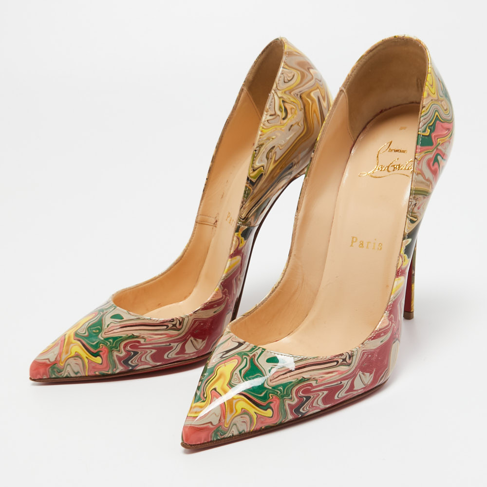 

Christian Louboutin Multicolor Printed Patent Leather So Kate Pumps Size