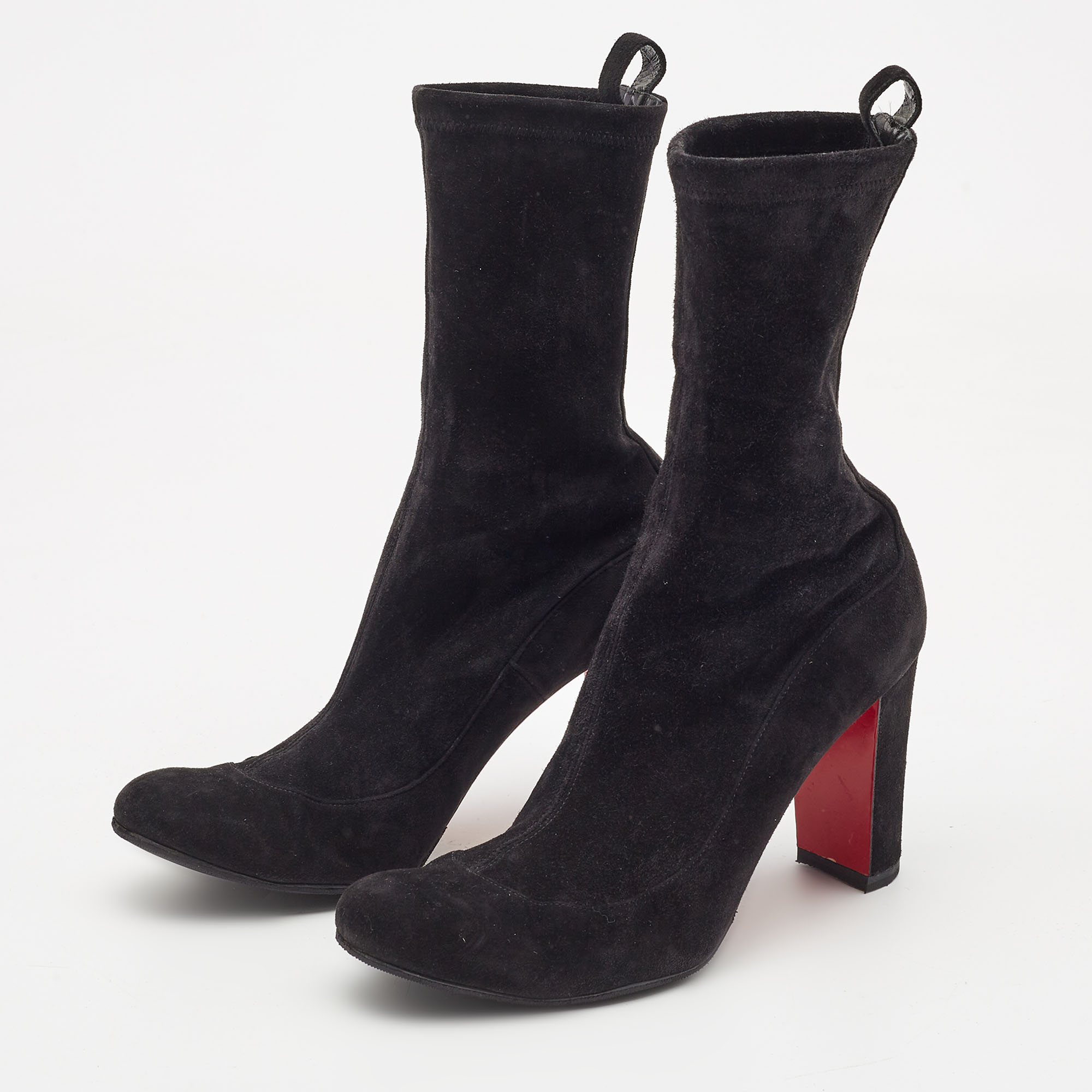

Christian Louboutin Black Suede Gena Mid Calf Boots Size