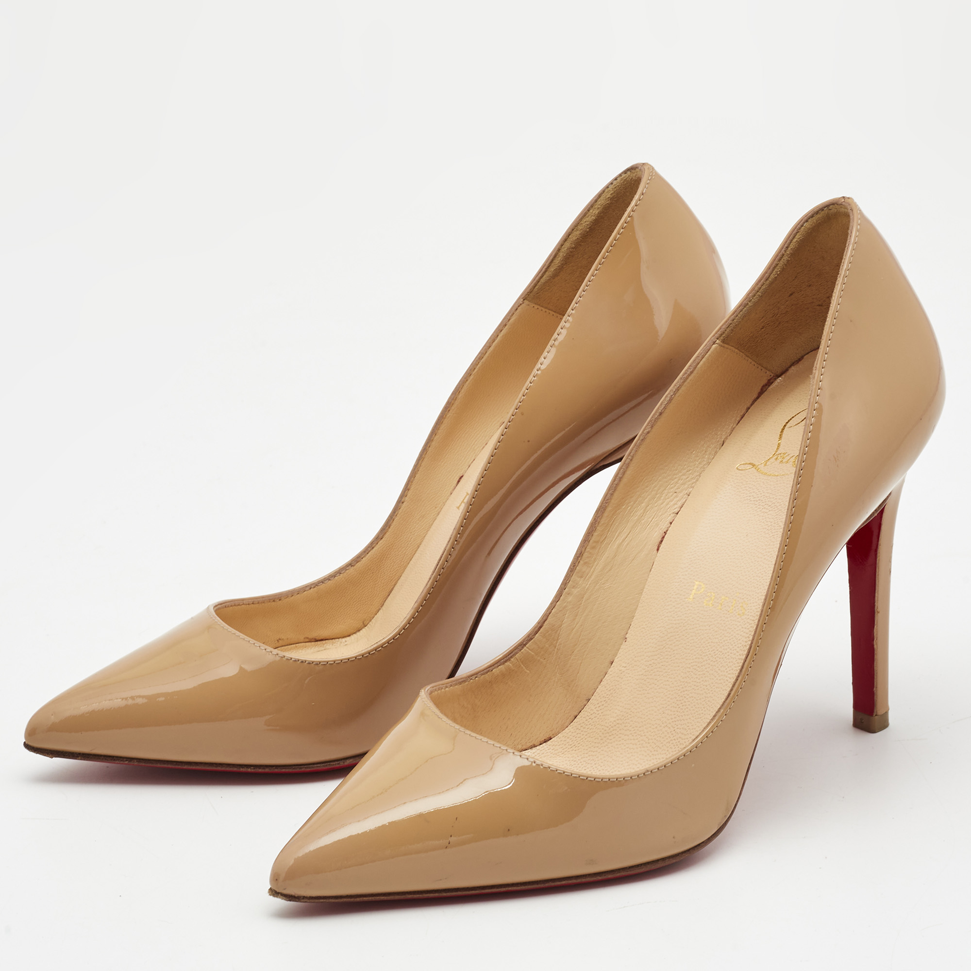 

Christian Louboutin Beige Patent Leather Pigalle Pumps Size