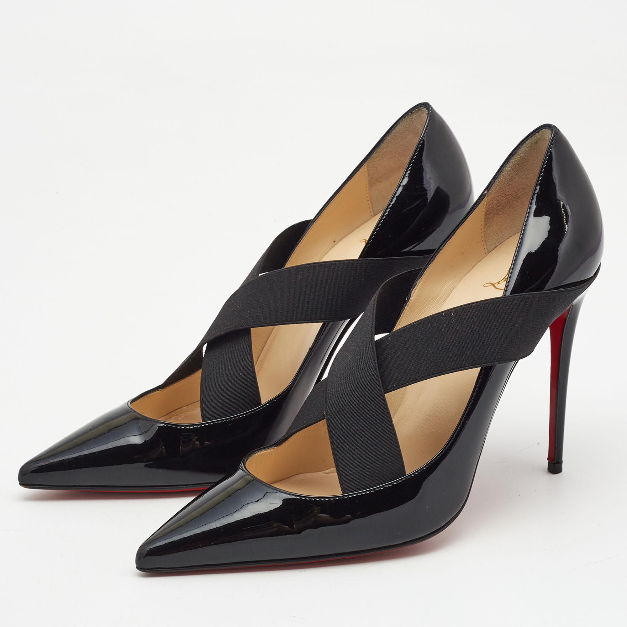 

Christian Louboutin Black Patent Leather Sharpstagram Pointed Toe Pumps Size