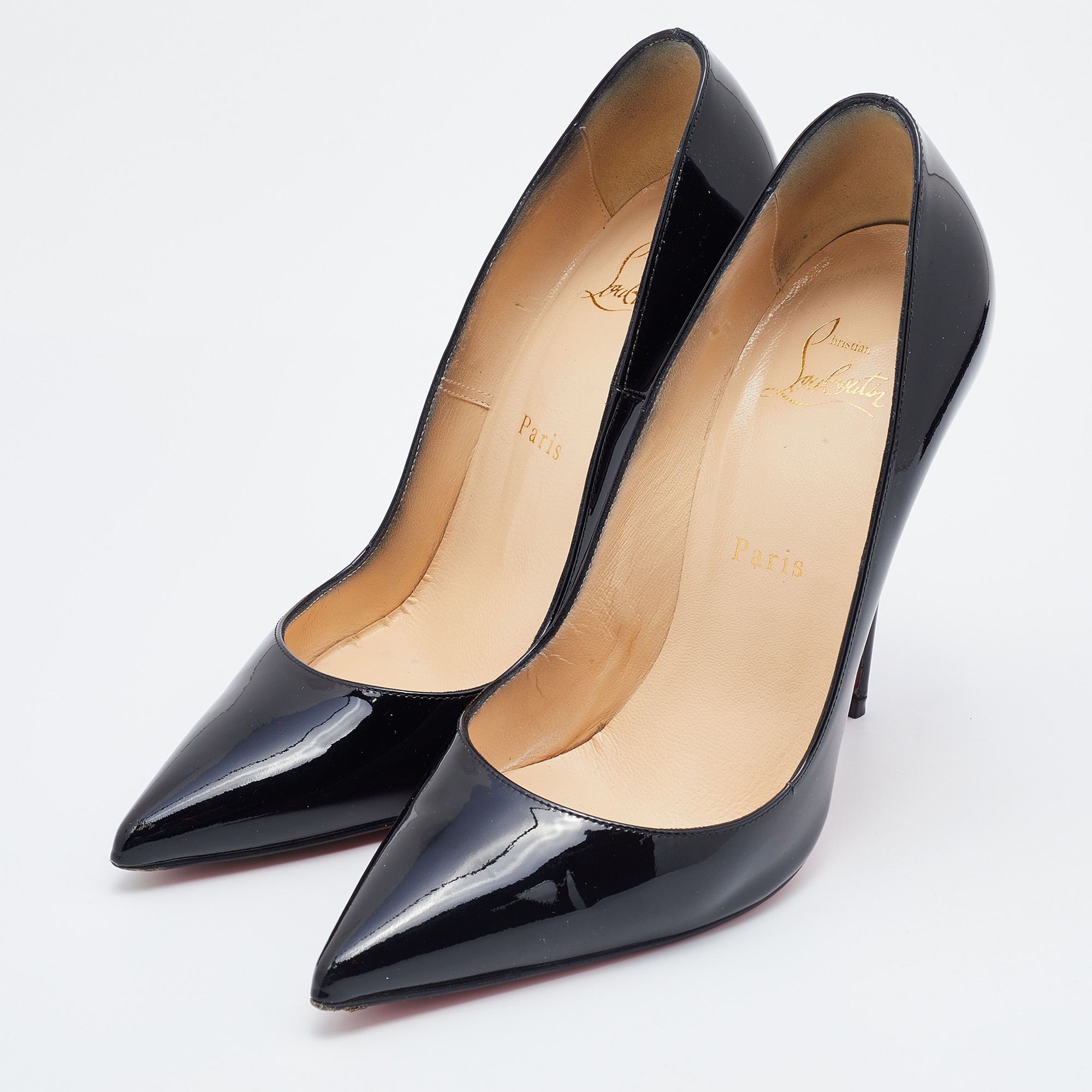 

Christian Louboutin Black Patent Leather So Kate Pointed Toe Pumps Size