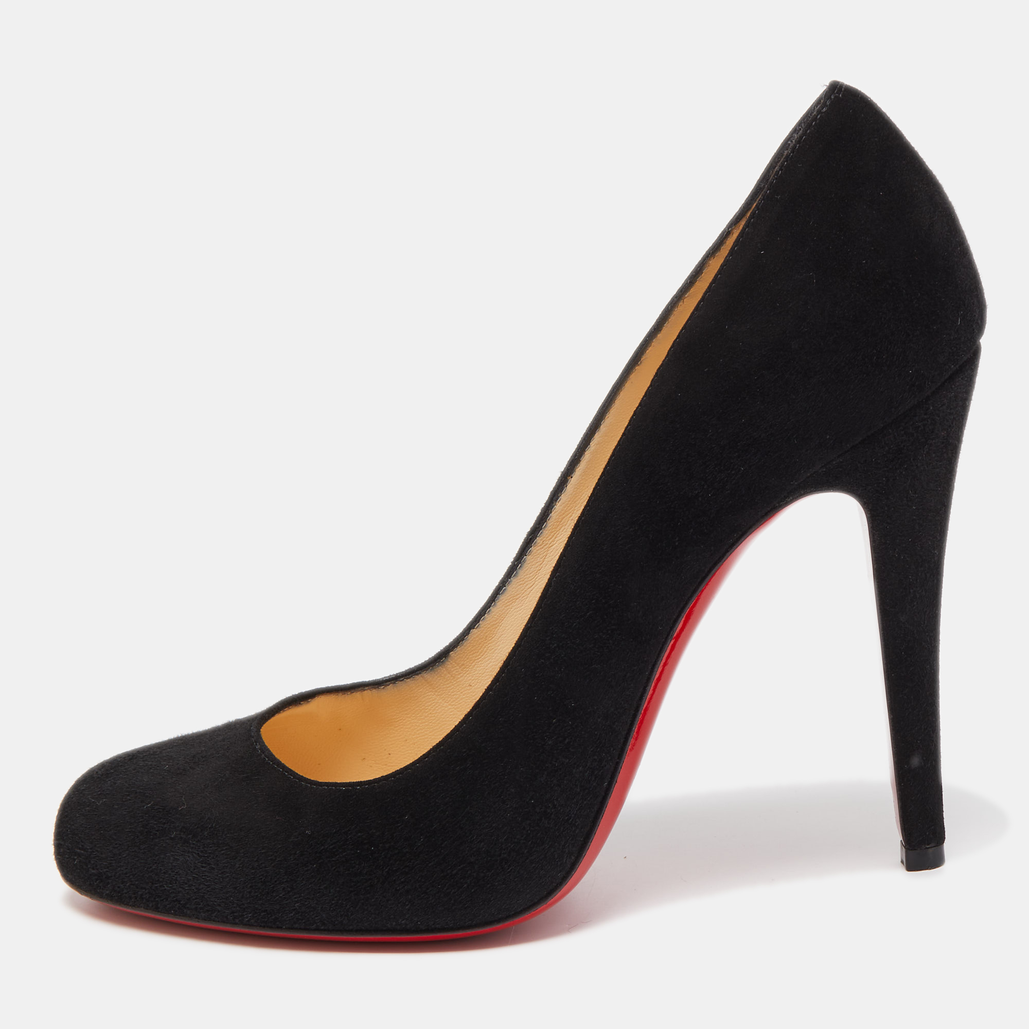 Pre-owned Christian Louboutin Black Suede Fifi Pumps Size 38