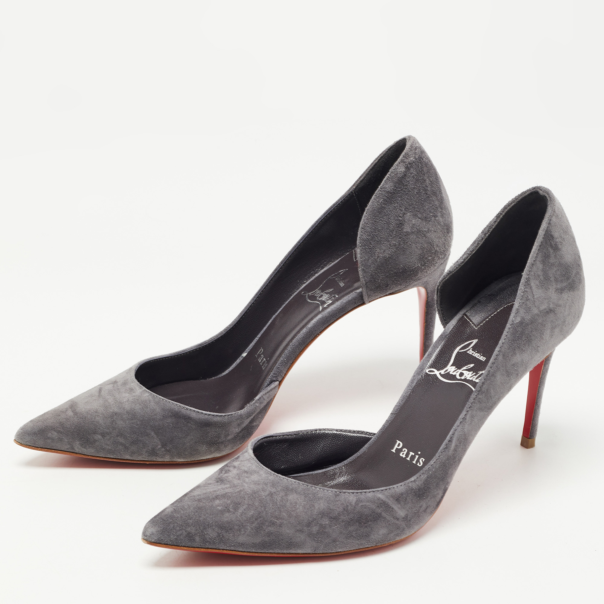 

Christian Louboutin Grey Suede Iriza Pumps Size