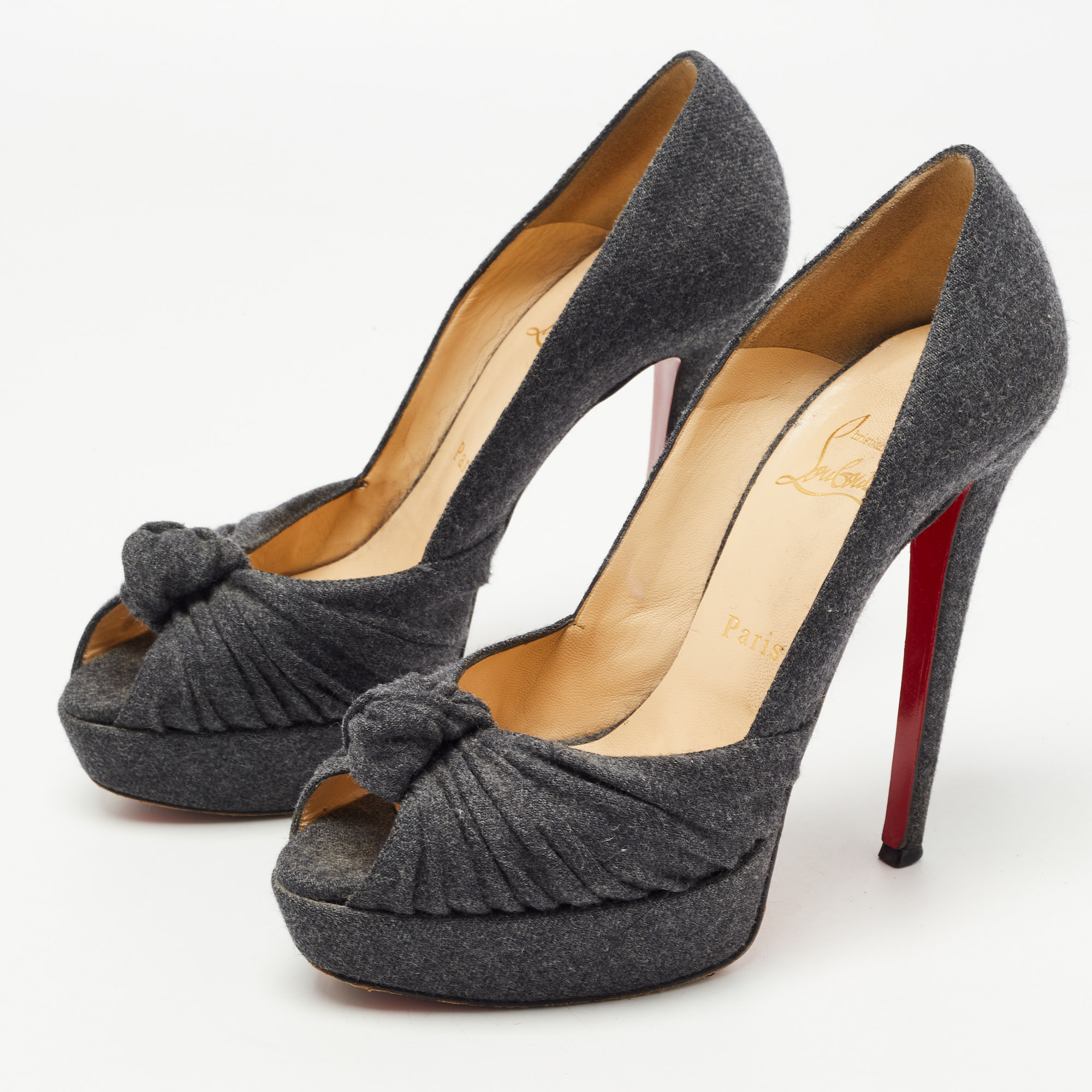 

Christian Louboutin Grey Wool Jenny Pumps Size