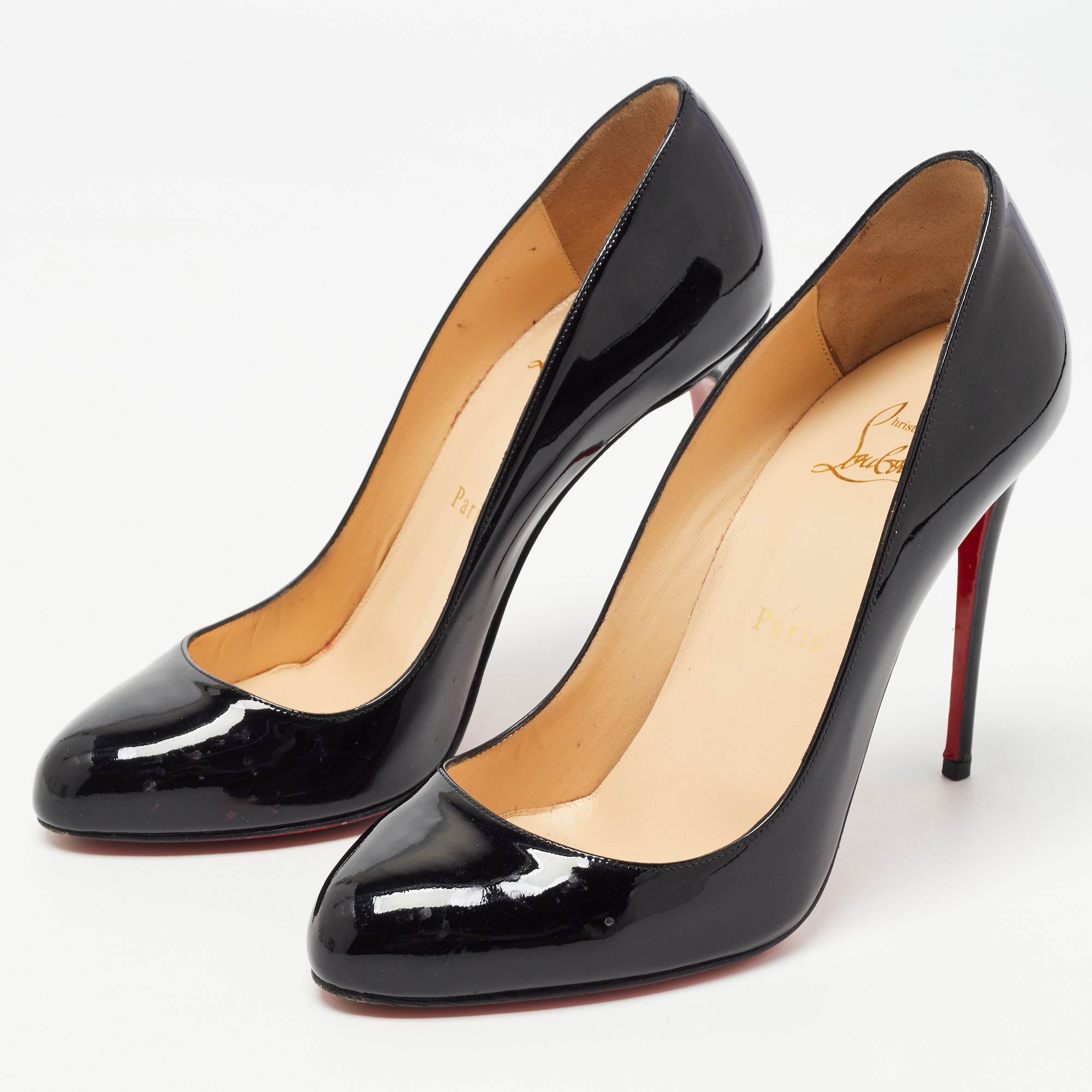 

Christian Louboutin Black Patent Leather Dorissima Pumps Size