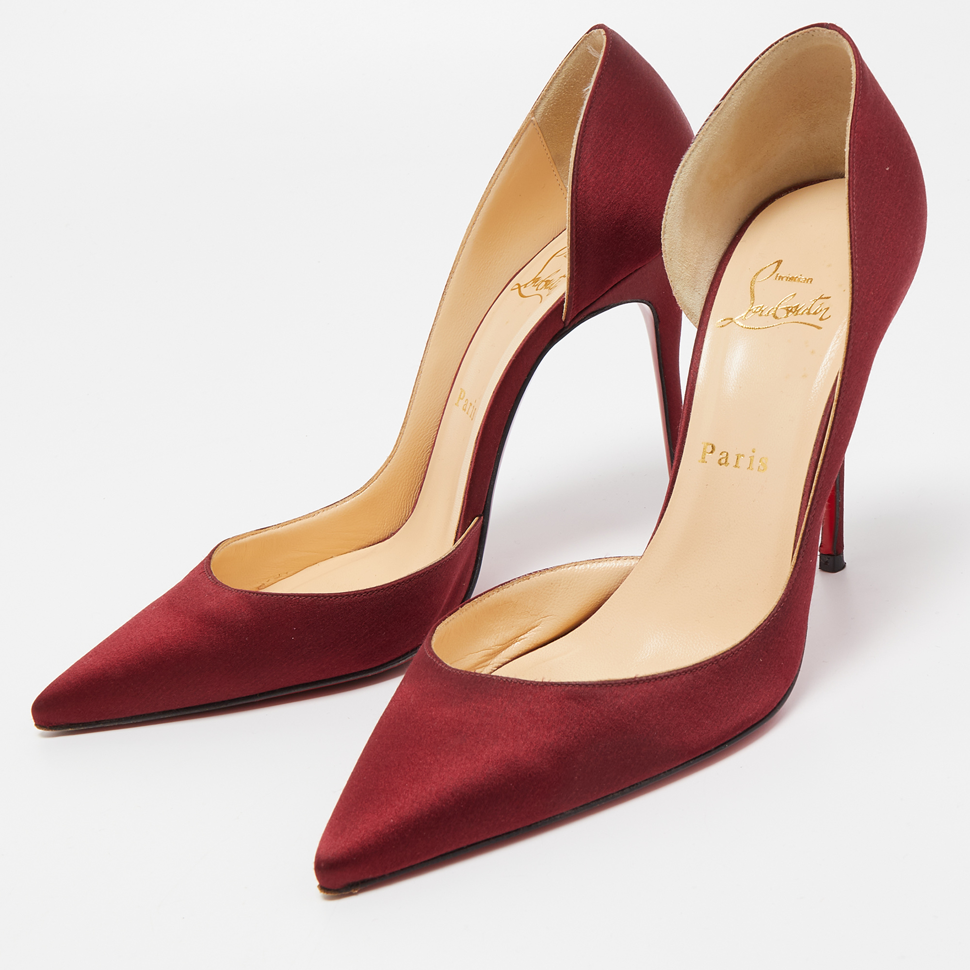 

Christian Louboutin Red Satin Iriza Pumps Size