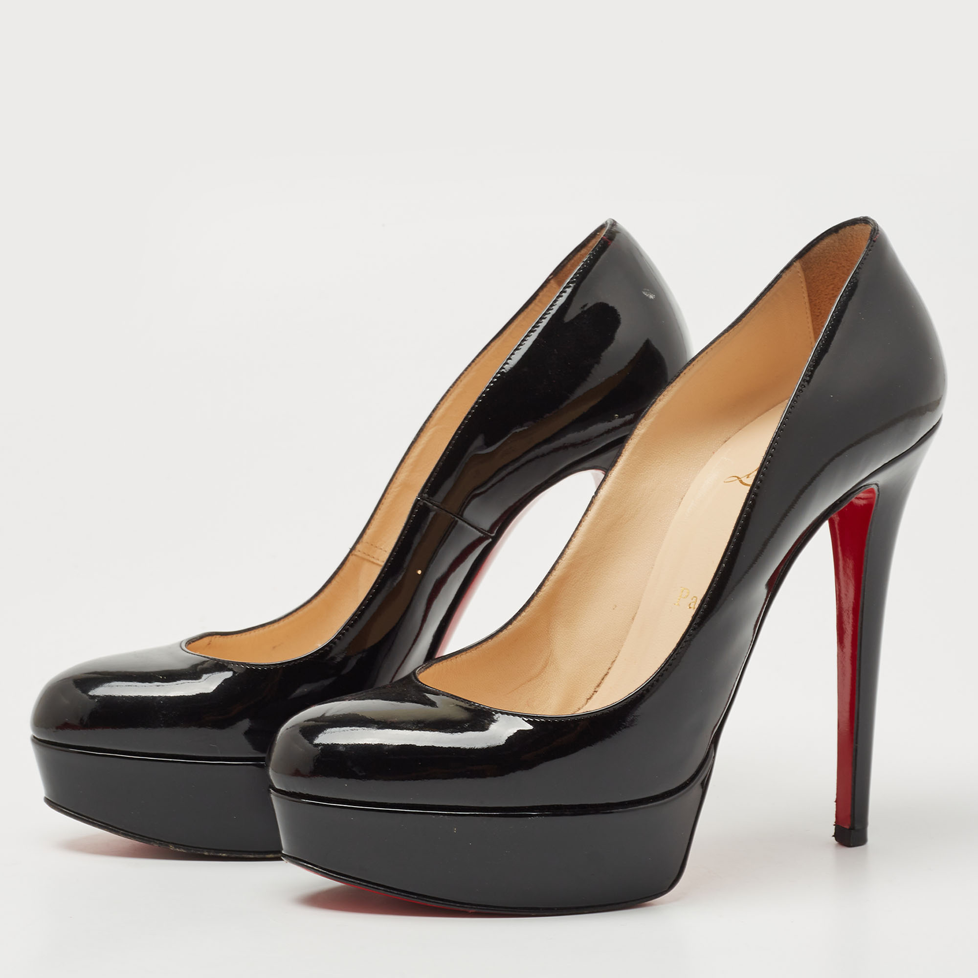 

Christian Louboutin Black Patent Bianca Pumps Size