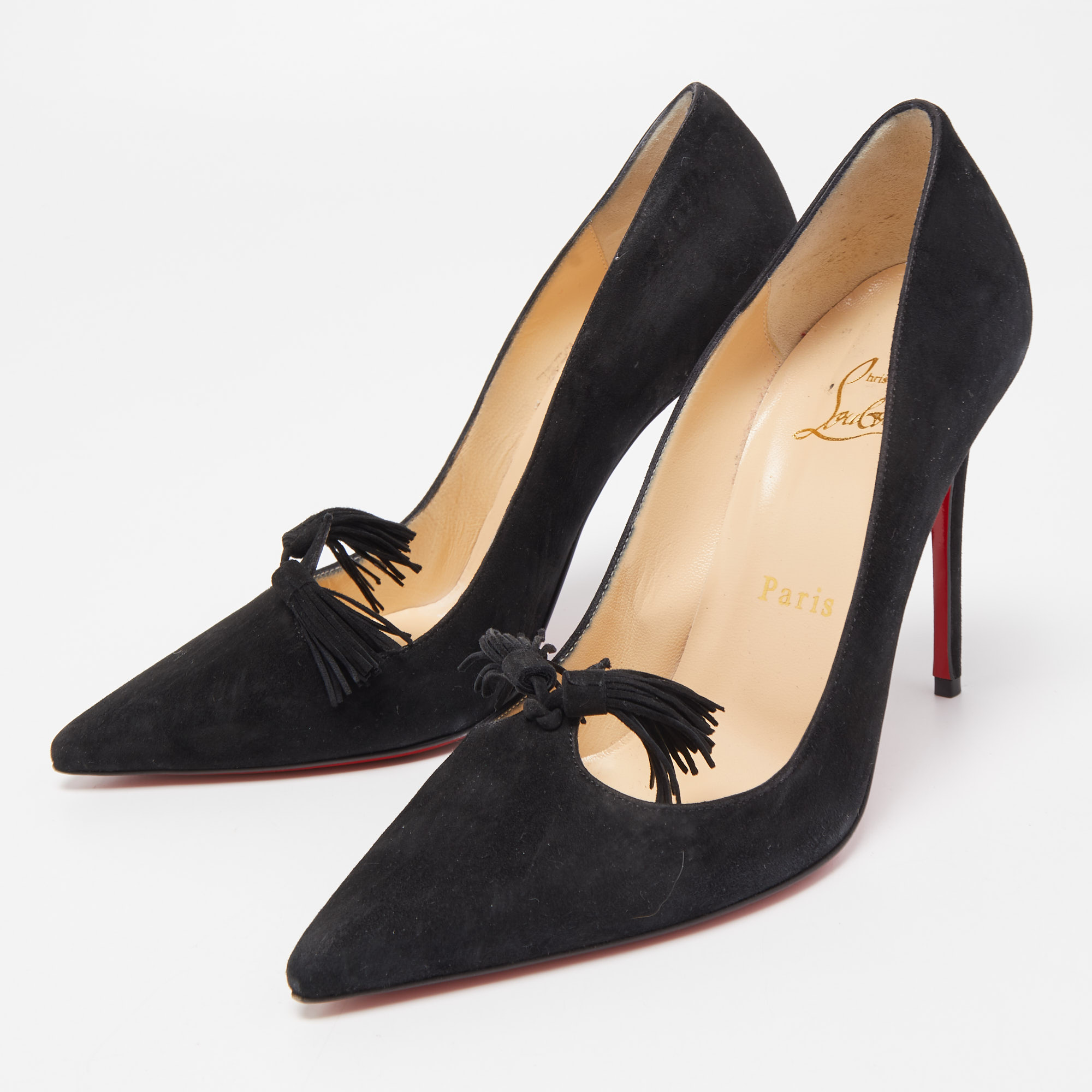 

Christian Louboutin Black Suede Gwalior Pumps Size