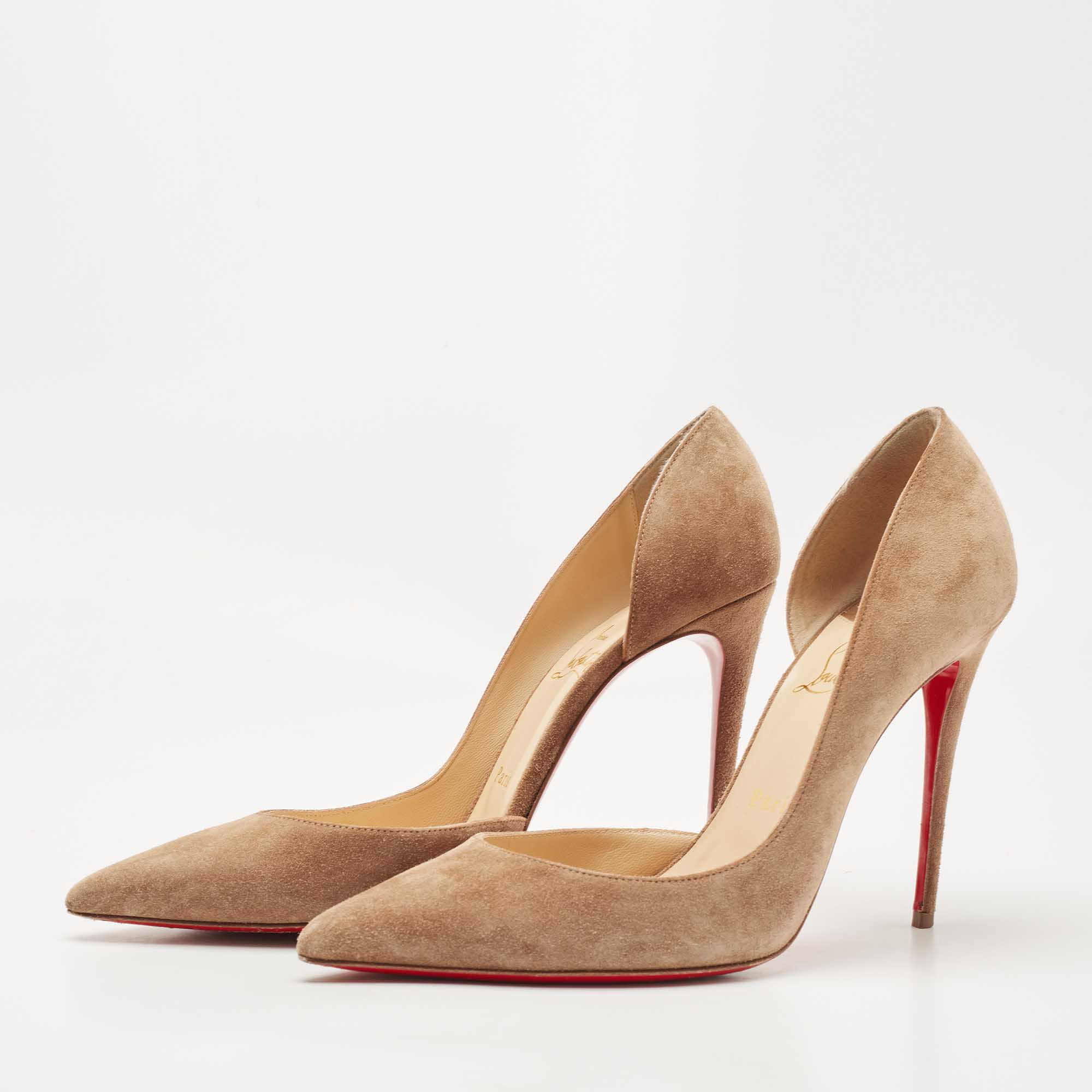 

Christian Louboutin Brown Suede Iriza Pumps Size