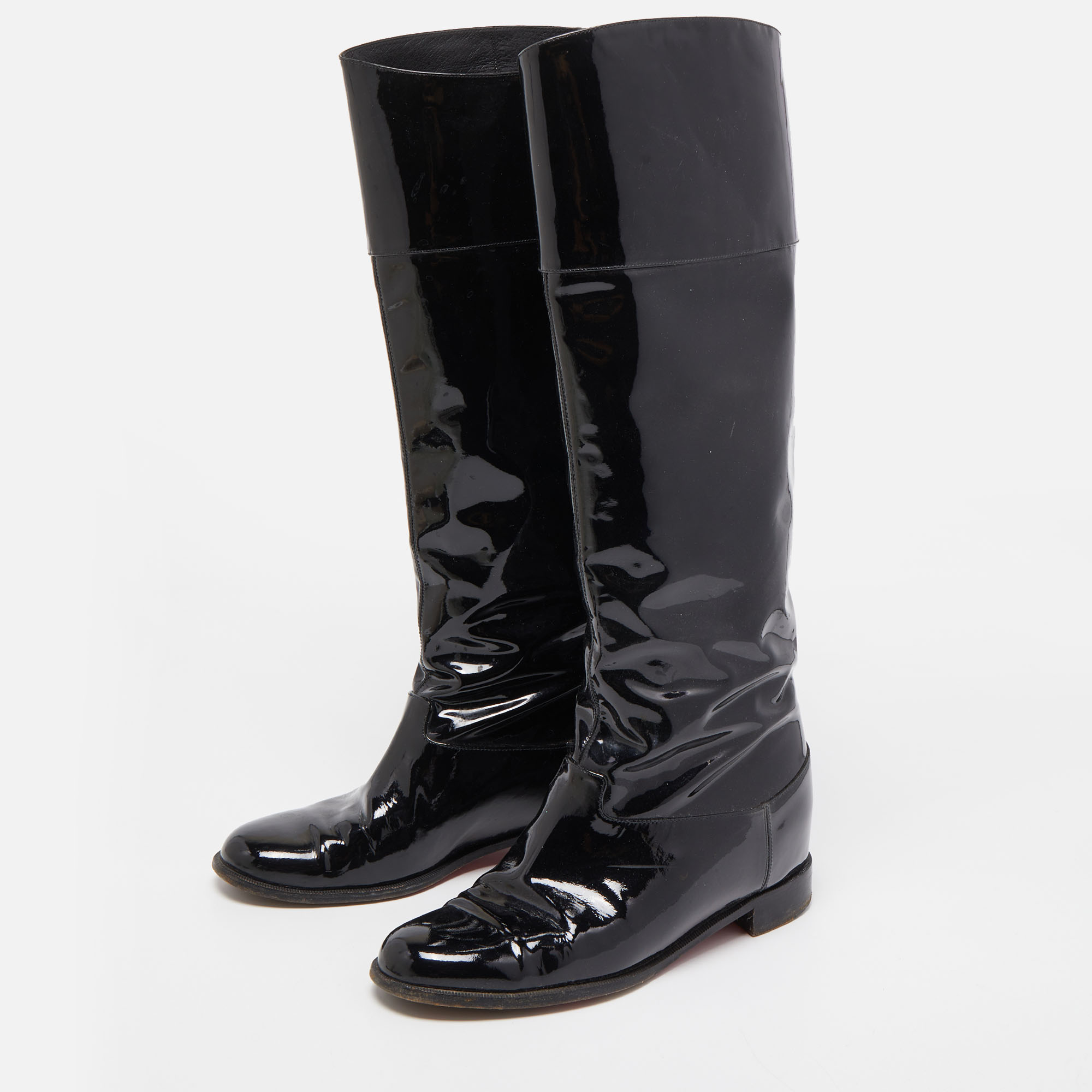 

Christian Louboutin Black Patent Leather Knee Length Boots Size