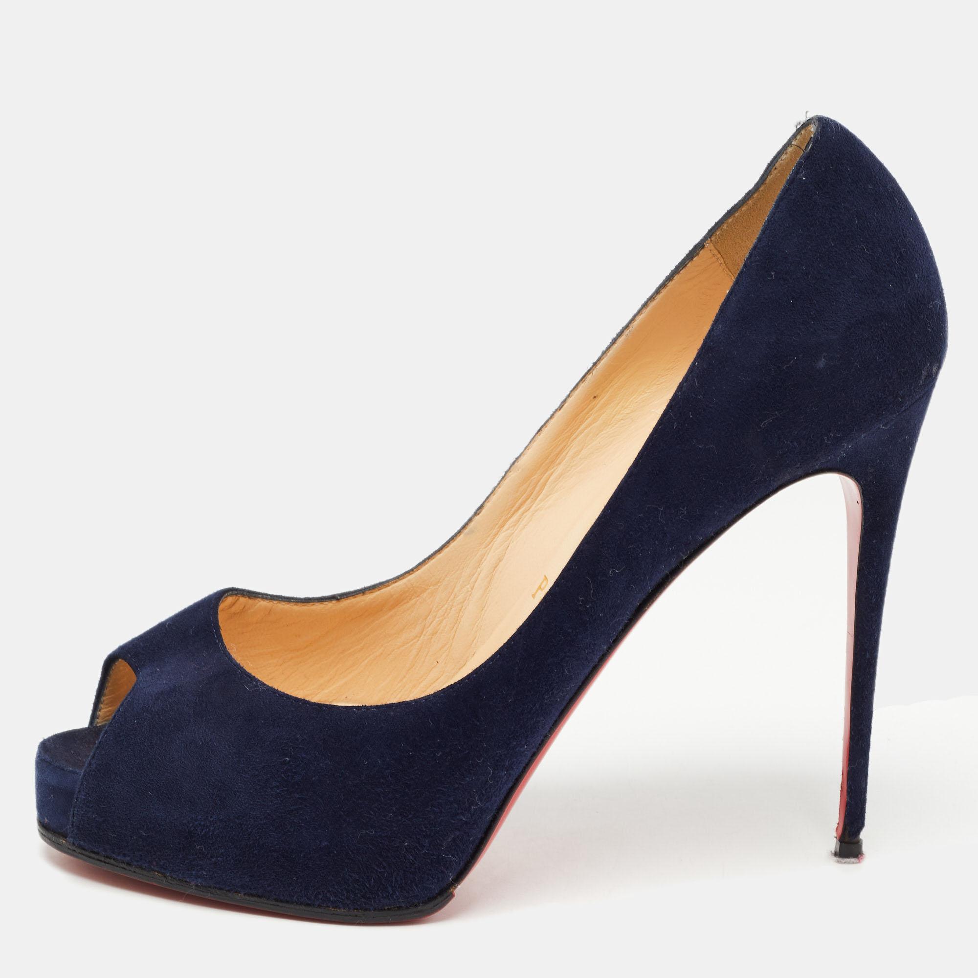 

Christian Louboutin Navy Blue Suede Very Prive Pumps Size