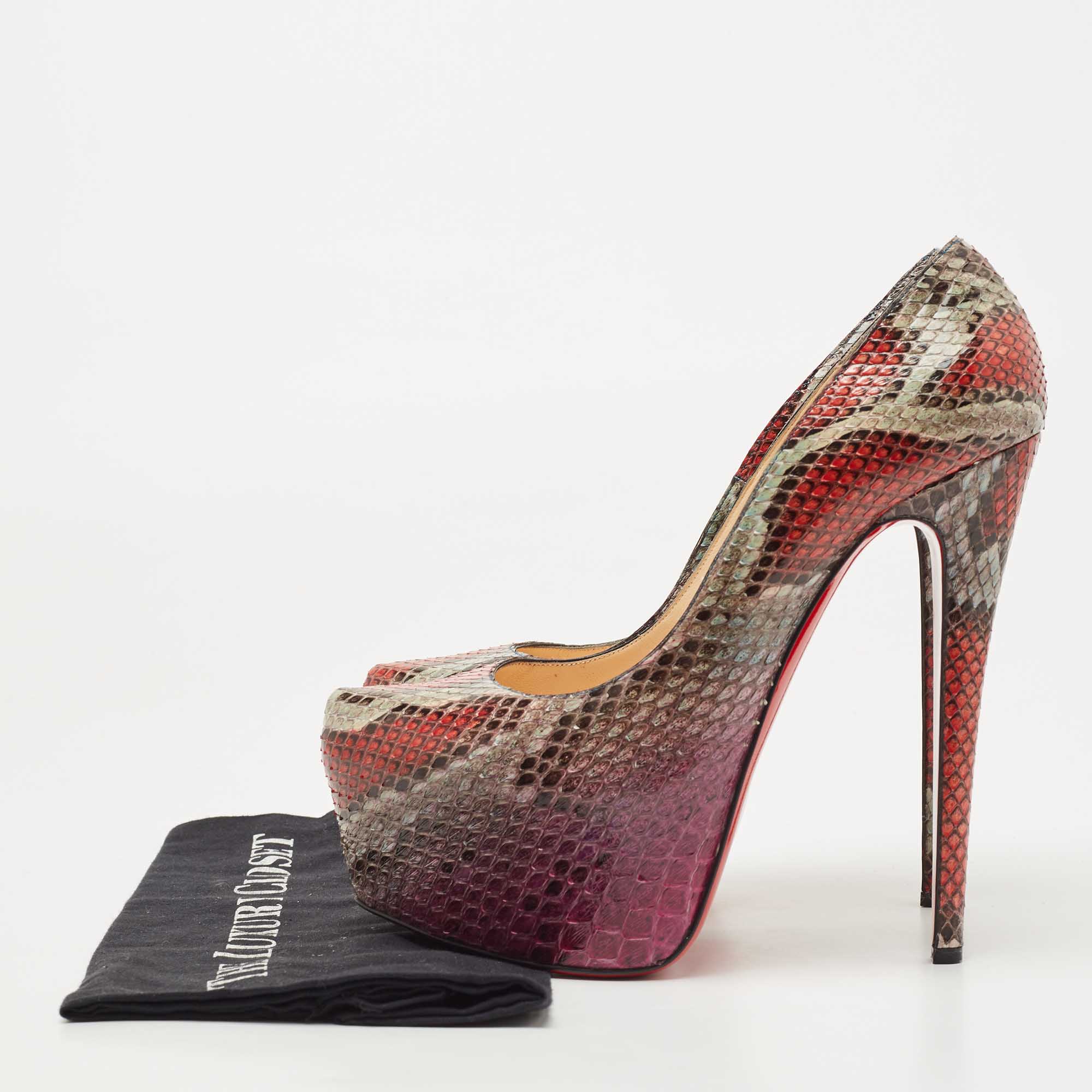 Christian Louboutin Multicolor Python Daffodile Pumps Size 41 
