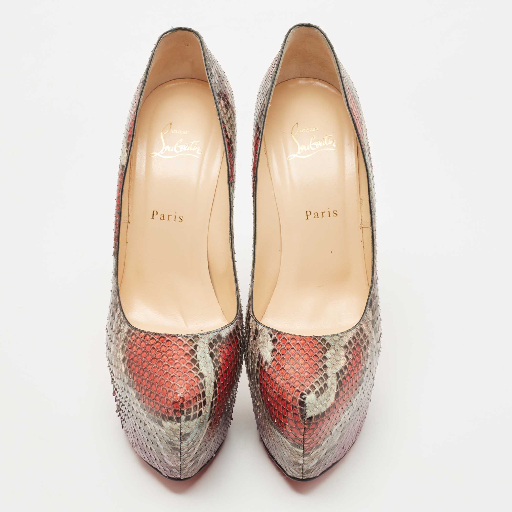 Christian Louboutin Multicolor Python Daffodile Pumps Size 41 
