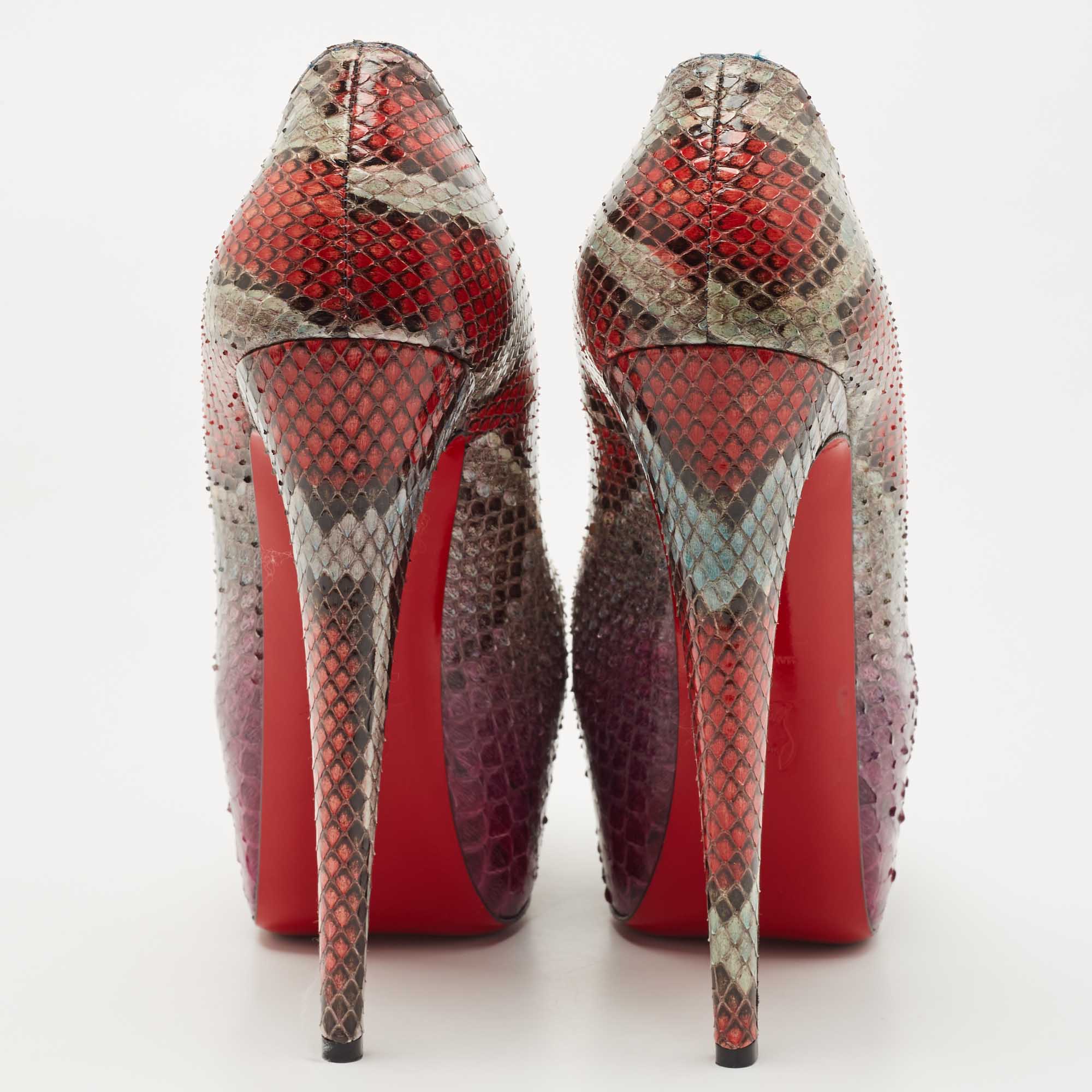 Christian Louboutin Multicolor Python Daffodile Pumps Size 41 