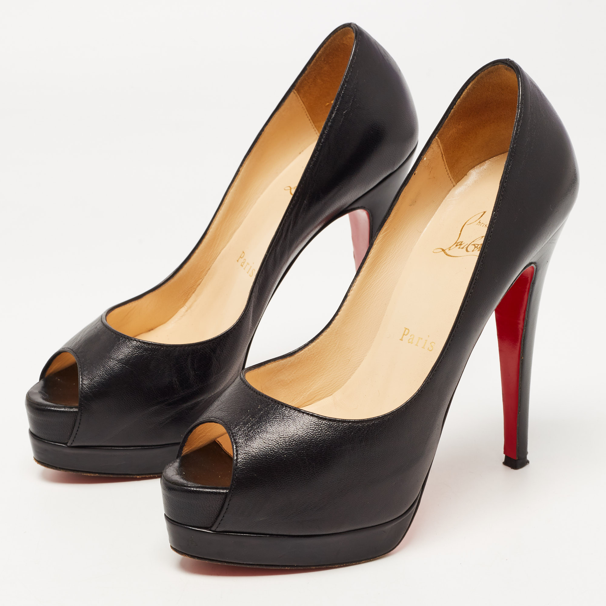 Christian Louboutin Black Leather Altadama Pumps Size