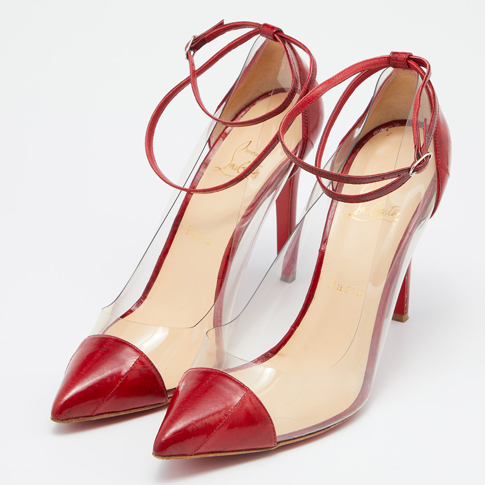 

Christian Louboutin Red PVC and Eel Leather Bis Un Bout Pumps Pumps Size