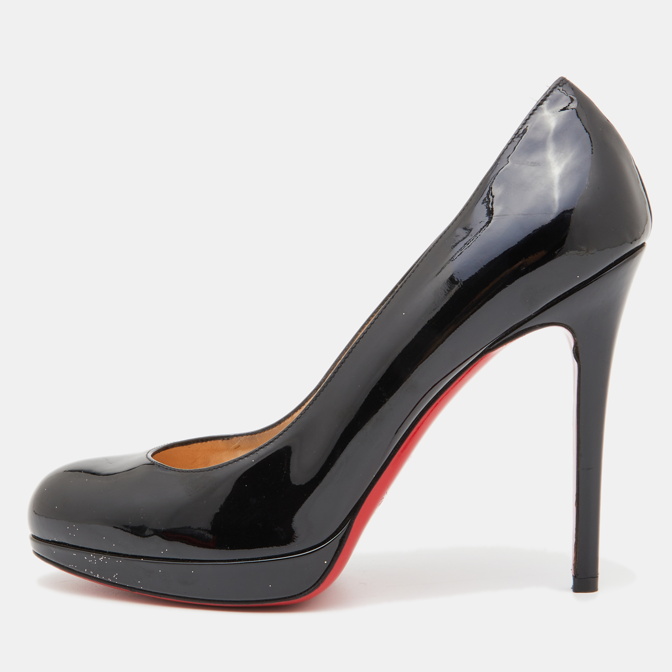 Pre-owned Christian Louboutin Black Patent Leather New Simple Pumps Size 38