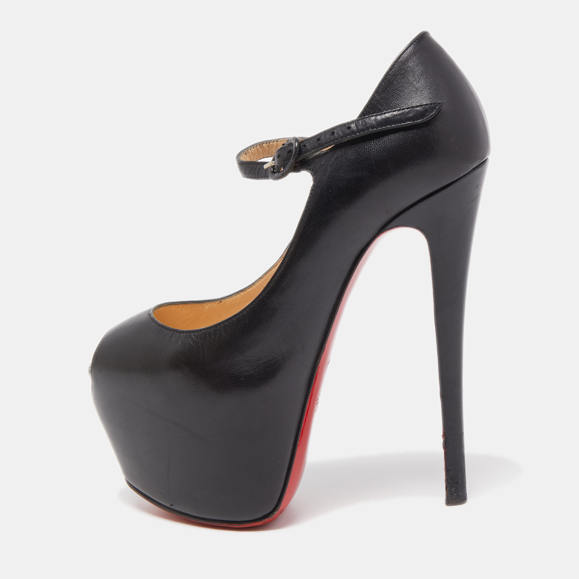 

Christian Louboutin Black Leather Lady Highness Pumps Size
