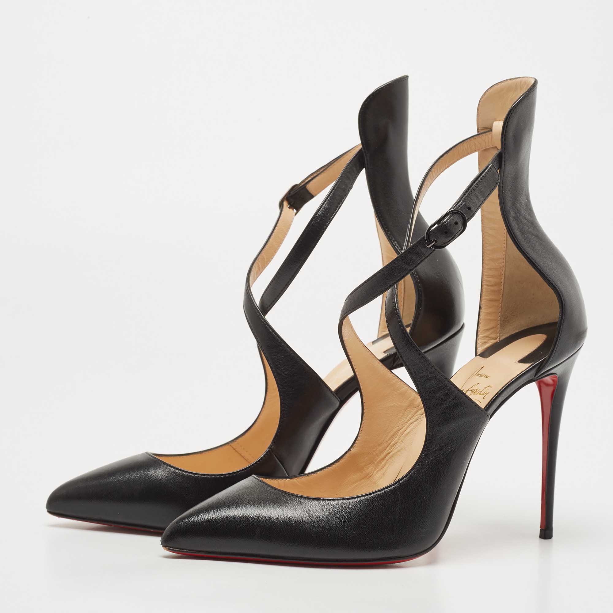 

Christian Louboutin Black Leather Marlenarock Pumps Size