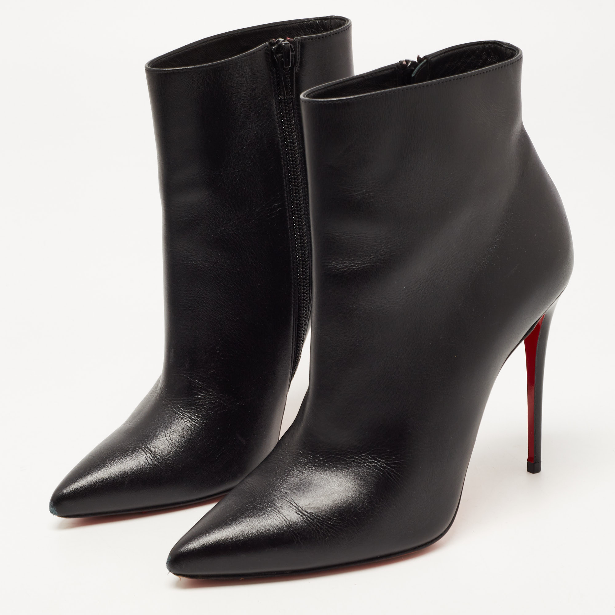 

Christian Louboutin Black Leather So Kate Ankle Booties Size