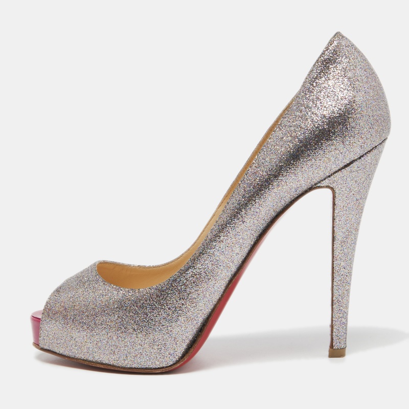Pre-owned Christian Louboutin Multicolor Glitter Very Prive Pumps Size 38.5