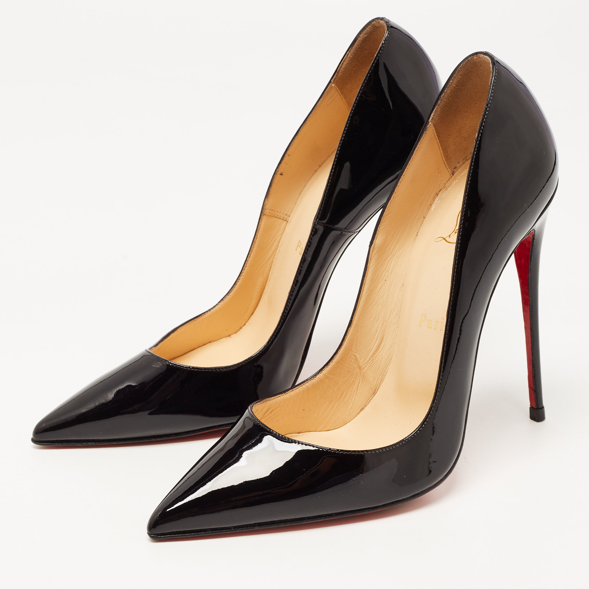 

Christian Louboutin Black Patent Leather So Kate Pumps Size