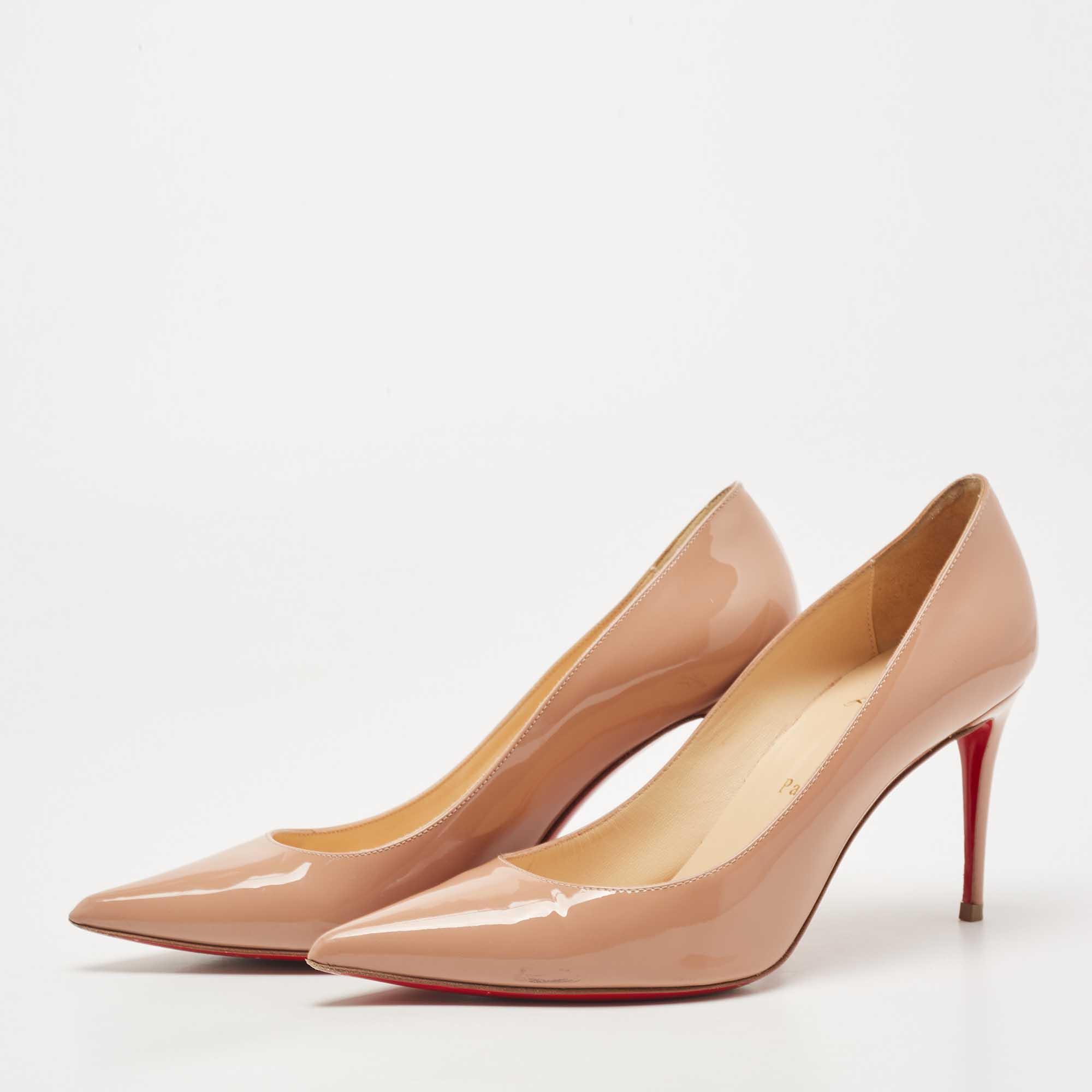 

Christian Louboutin Beige Patent Leather Kate Pumps Size