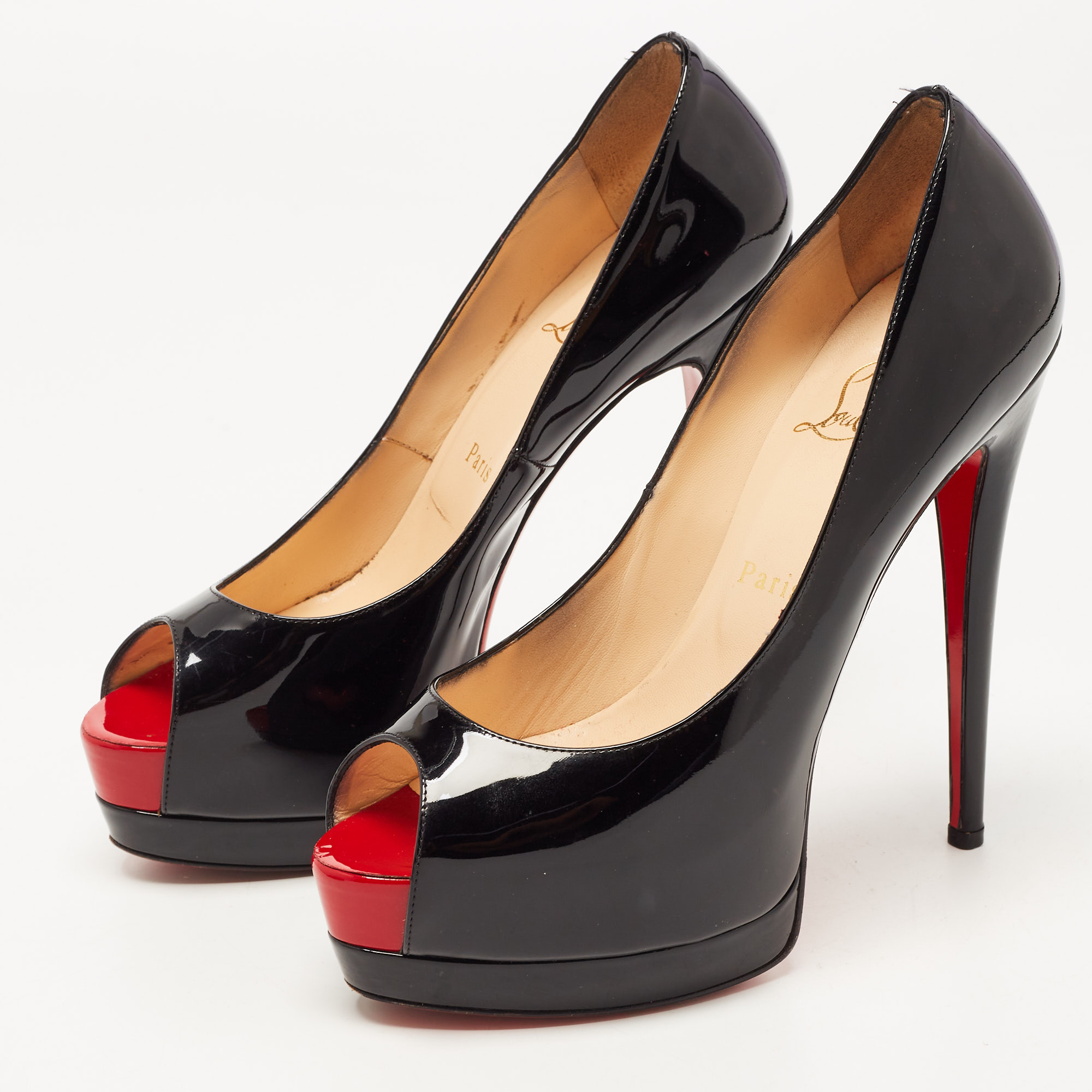 

Christian Louboutin Black Patent Leather Altadama Pumps Size