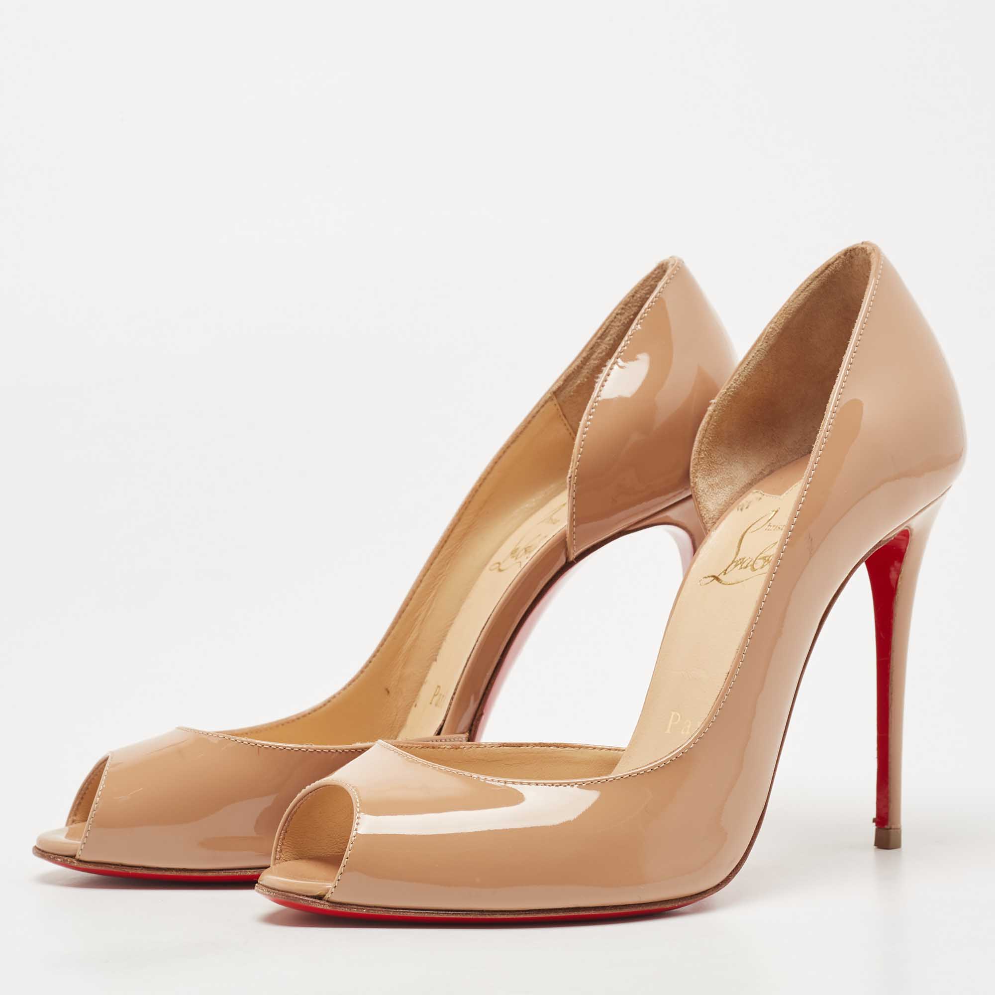 

Christian Louboutin Beige Patent Leather Demi You Pumps Size