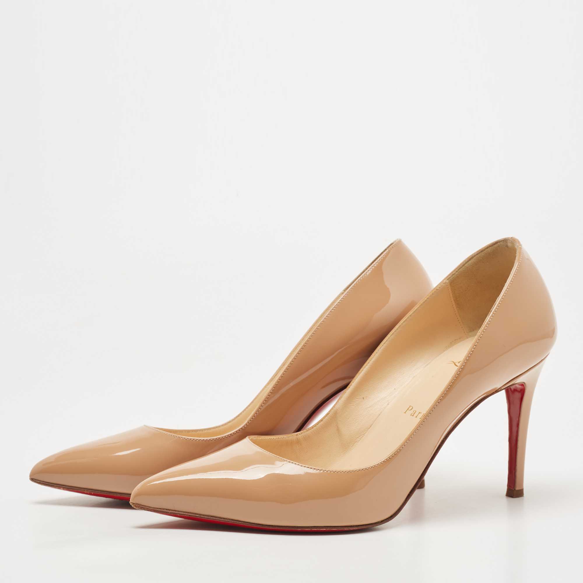 

Christian Louboutin Beige Patent Leather Pigalle Pumps Size