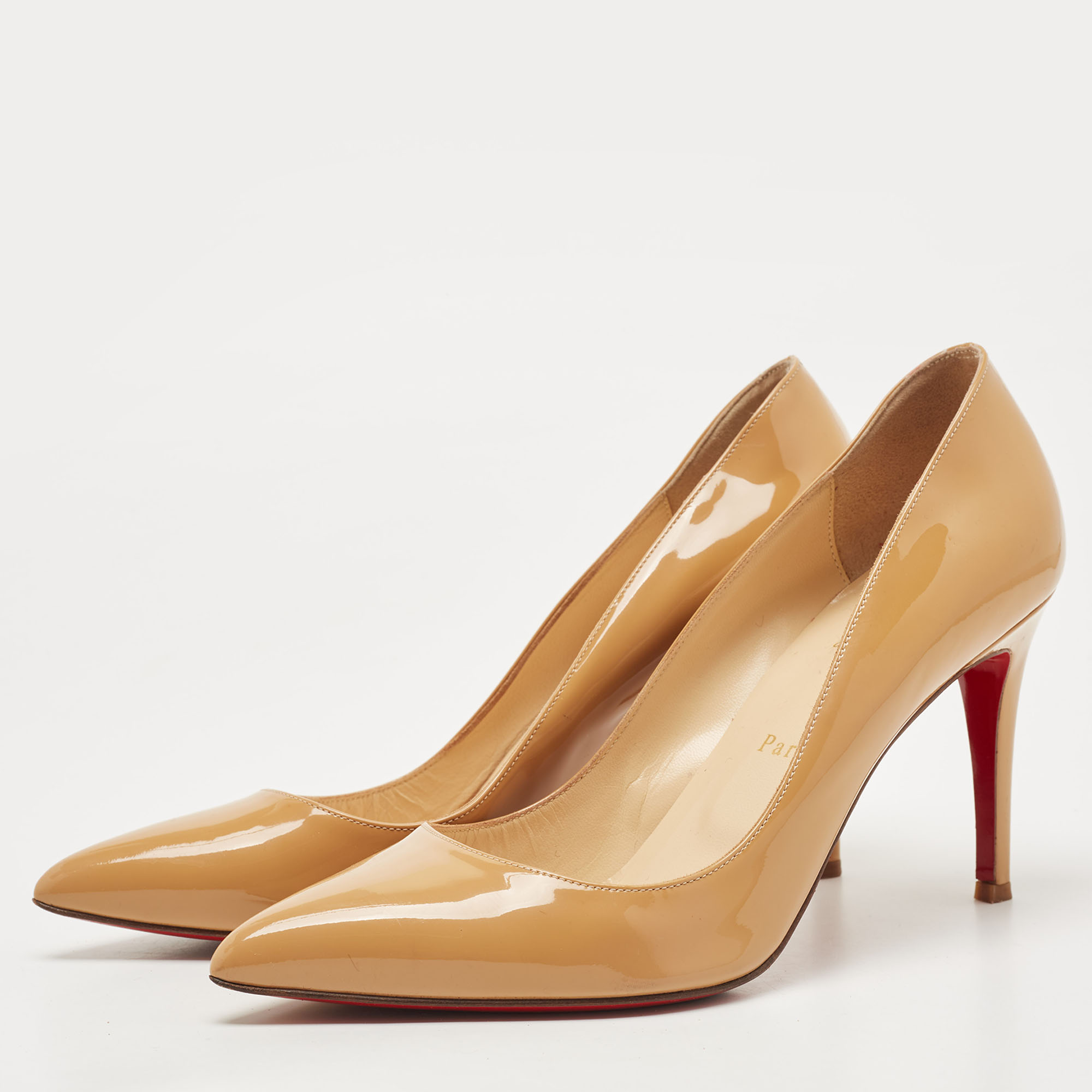 

Christian Louboutin Beige Patent Leather Pigalle Pumps Size